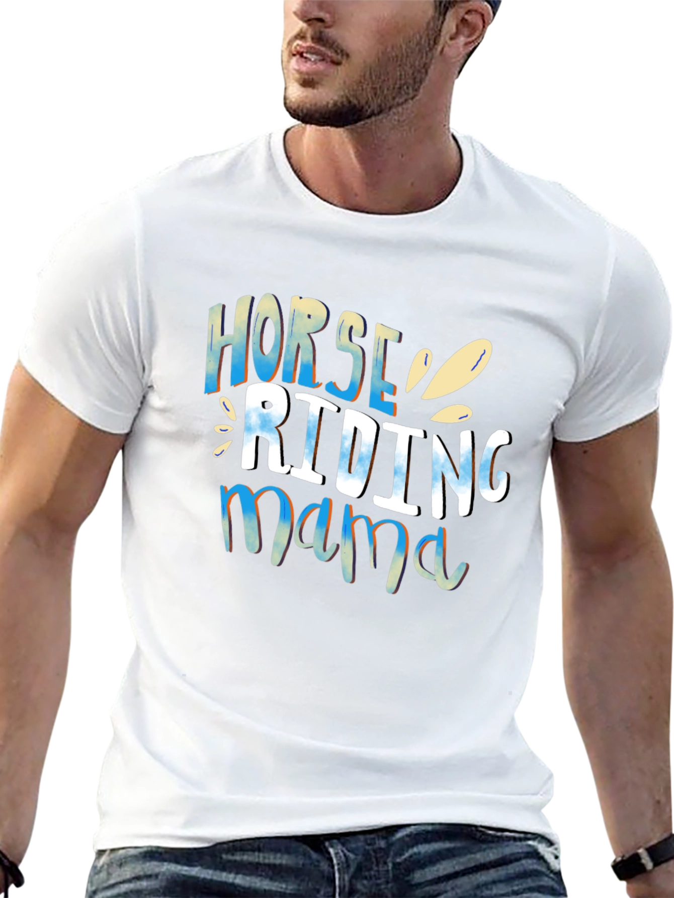 Black Horse Riding Mama Black T-Shirt view 13