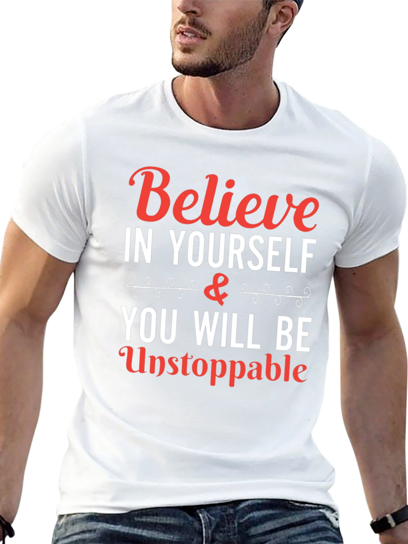 Black Believe in Yourself T-Shirt - Inspirational Graphic Tee view 13