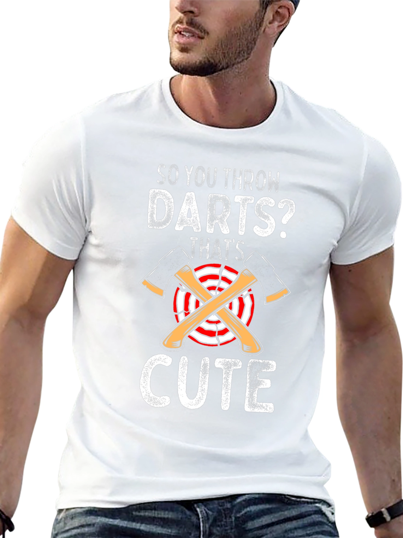 Black So You Throw Darts? Cute Axe Throwing T-Shirt view 13