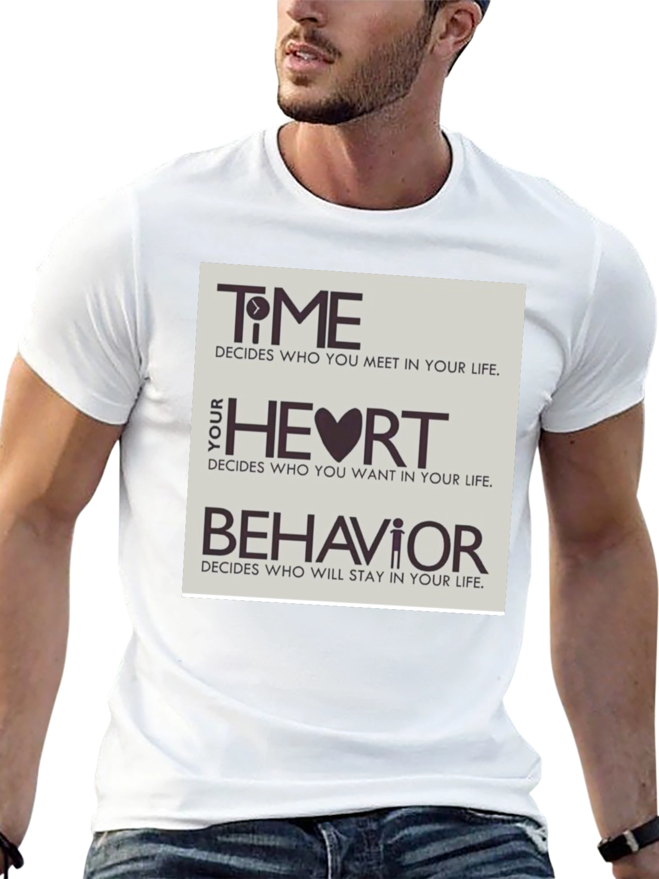 Black Time, Heart, & Behavior Graphic Tee view 13