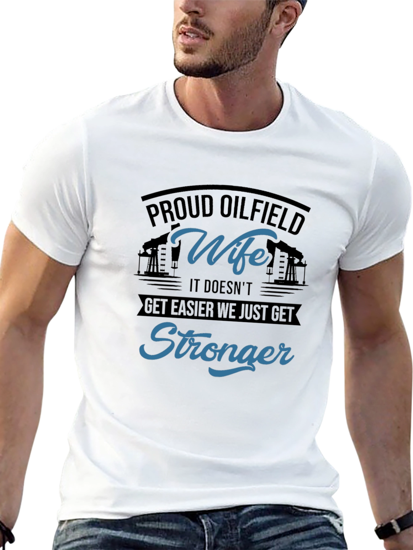 Black Proud Oilfield Wife T-Shirt - Stronger view 13