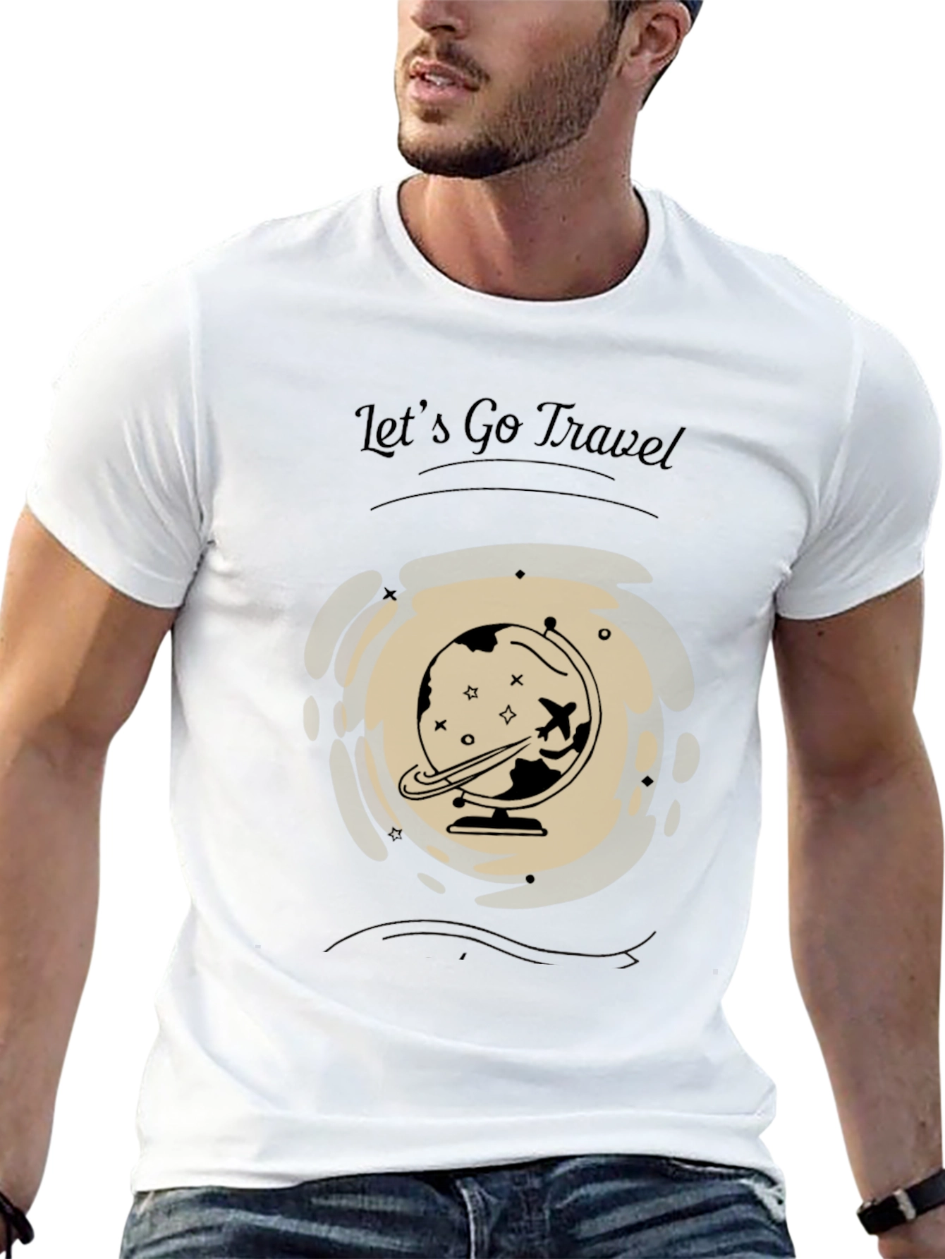 Black Let's Go Travel Black T-Shirt view 13