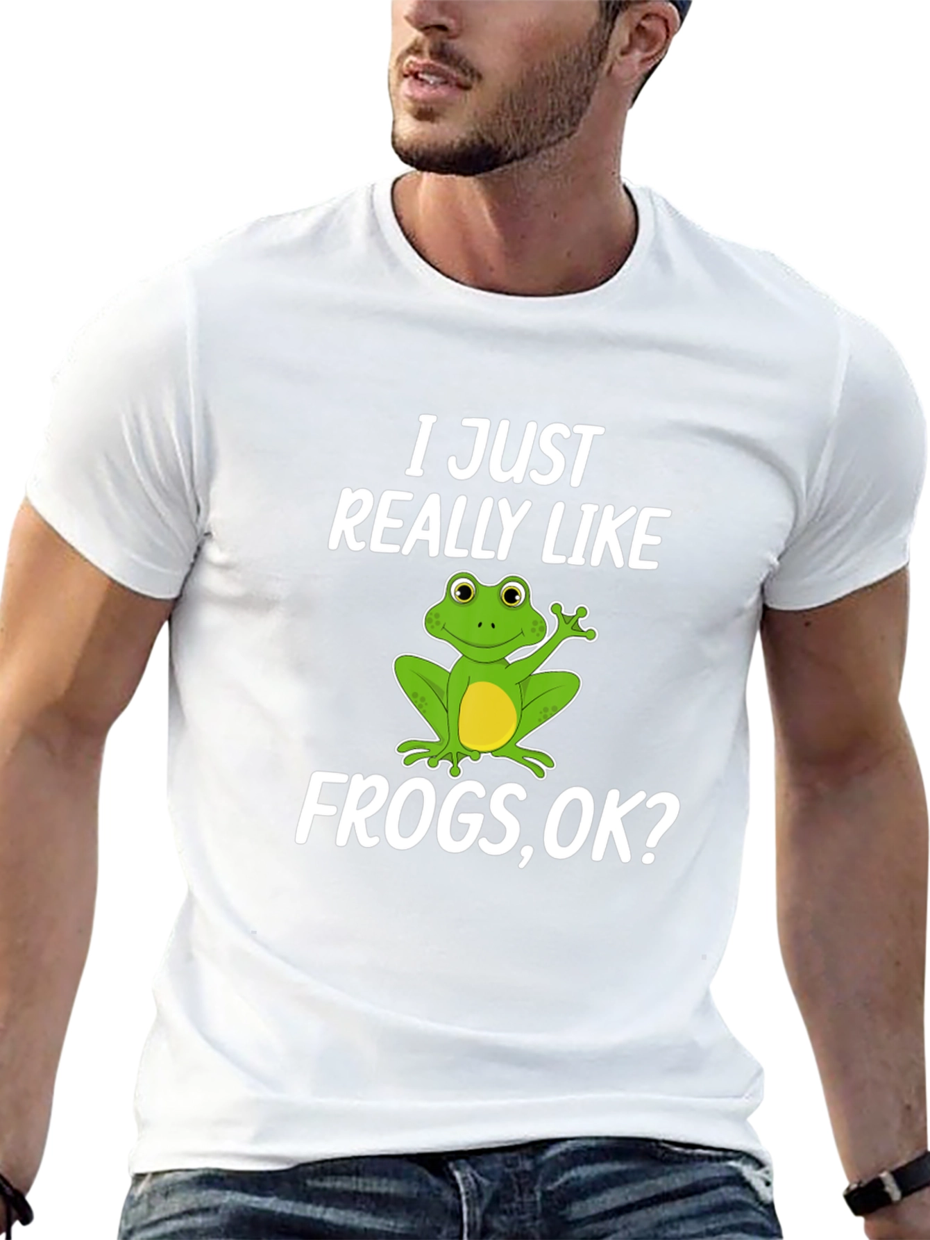 Black Funny Frog Lover T-Shirt - I Just Really Like Frogs, OK? view 13