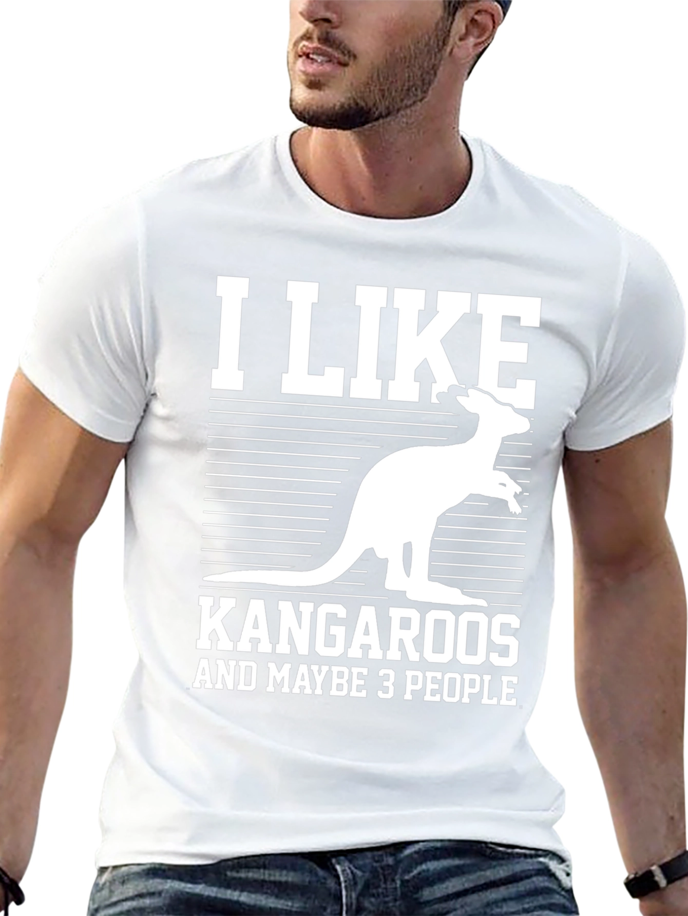 Black I Like Kangaroos and Maybe 3 People T-Shirt view 13