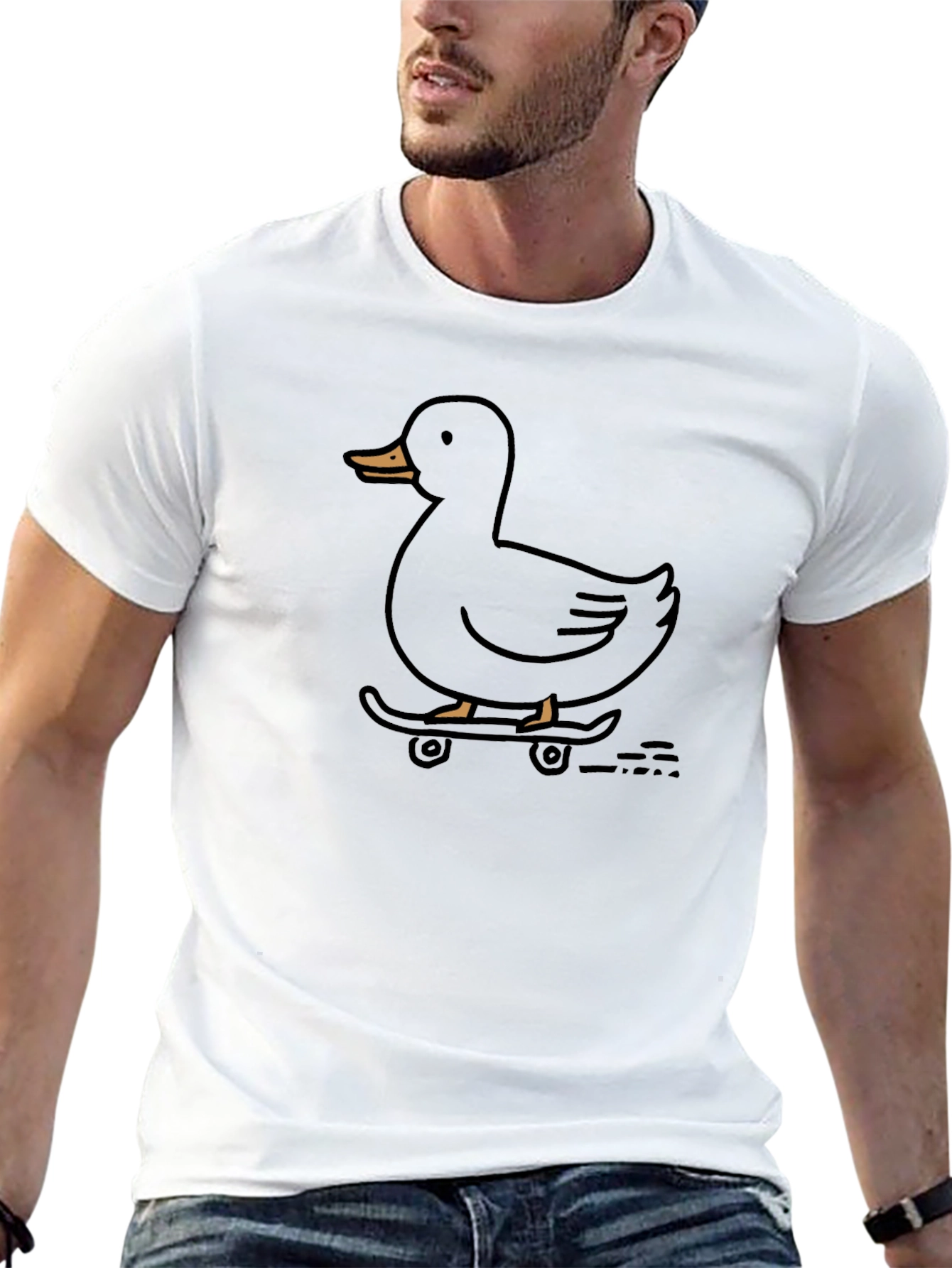 Black Duck Skateboarder T-Shirt - Cool Graphic Tee view 13
