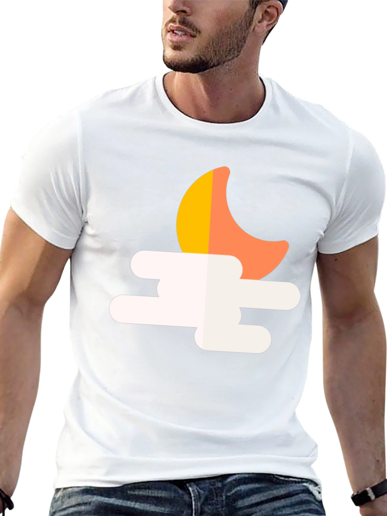 Black Night Sky T-Shirt: Moon & Clouds Graphic Tee view 13