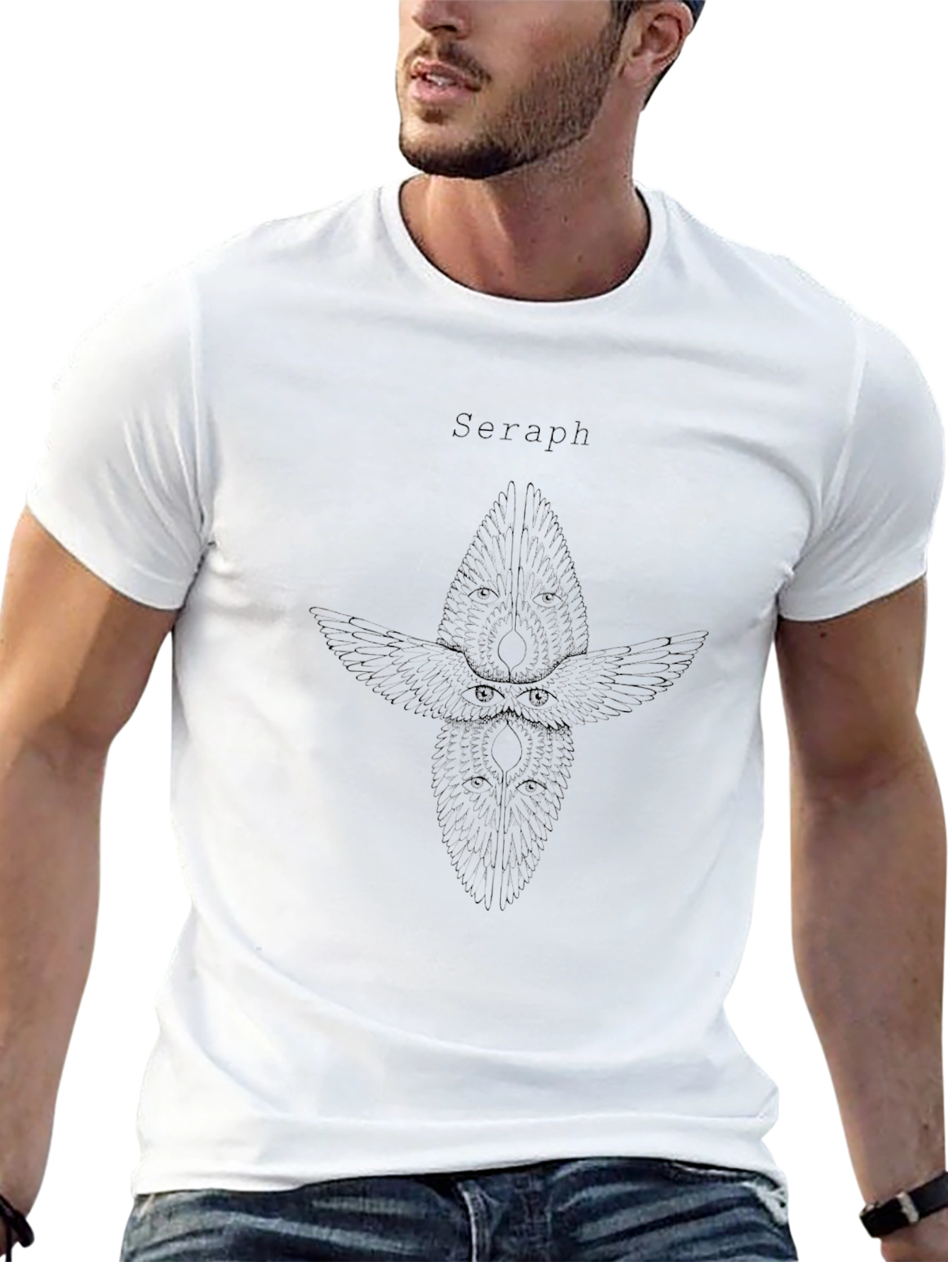 Black Seraph Angelic T-Shirt - Unique Design view 13
