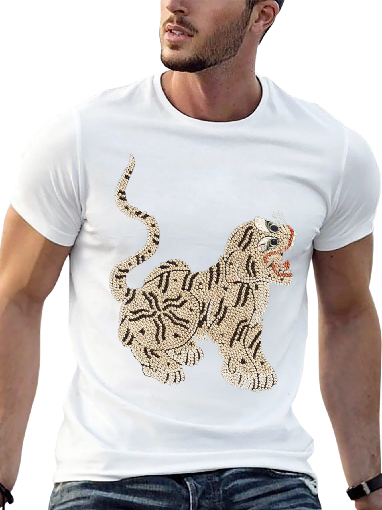 Black Tiger Graphic Print T-Shirt view 13