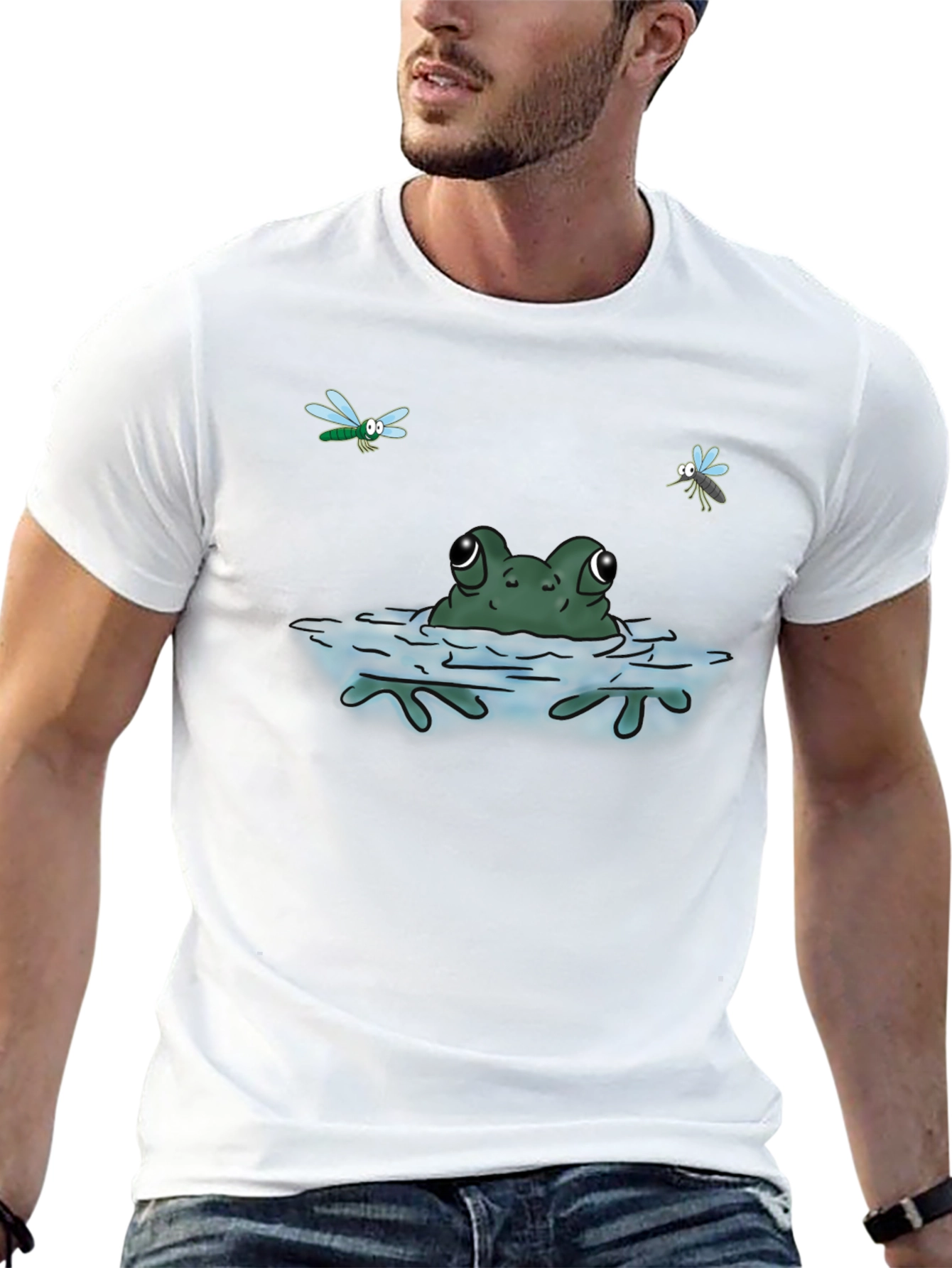 Black Frog in Water T-Shirt - Fun & Unique Graphic Tee view 13