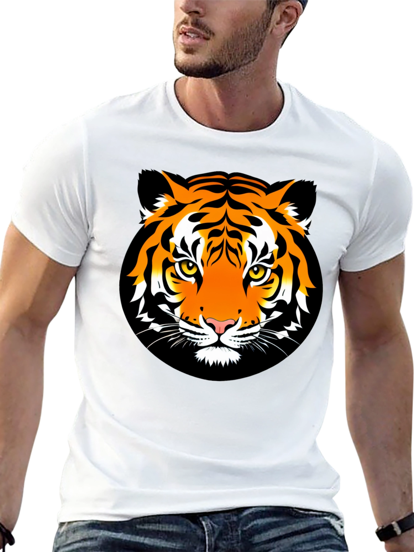 Black Tiger Graphic Tee - Bold Animal Print T-Shirt view 13