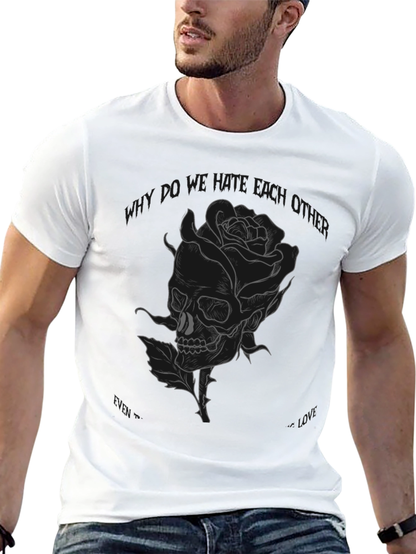 Black Skull Rose Graphic Tee - Edgy Style view 13