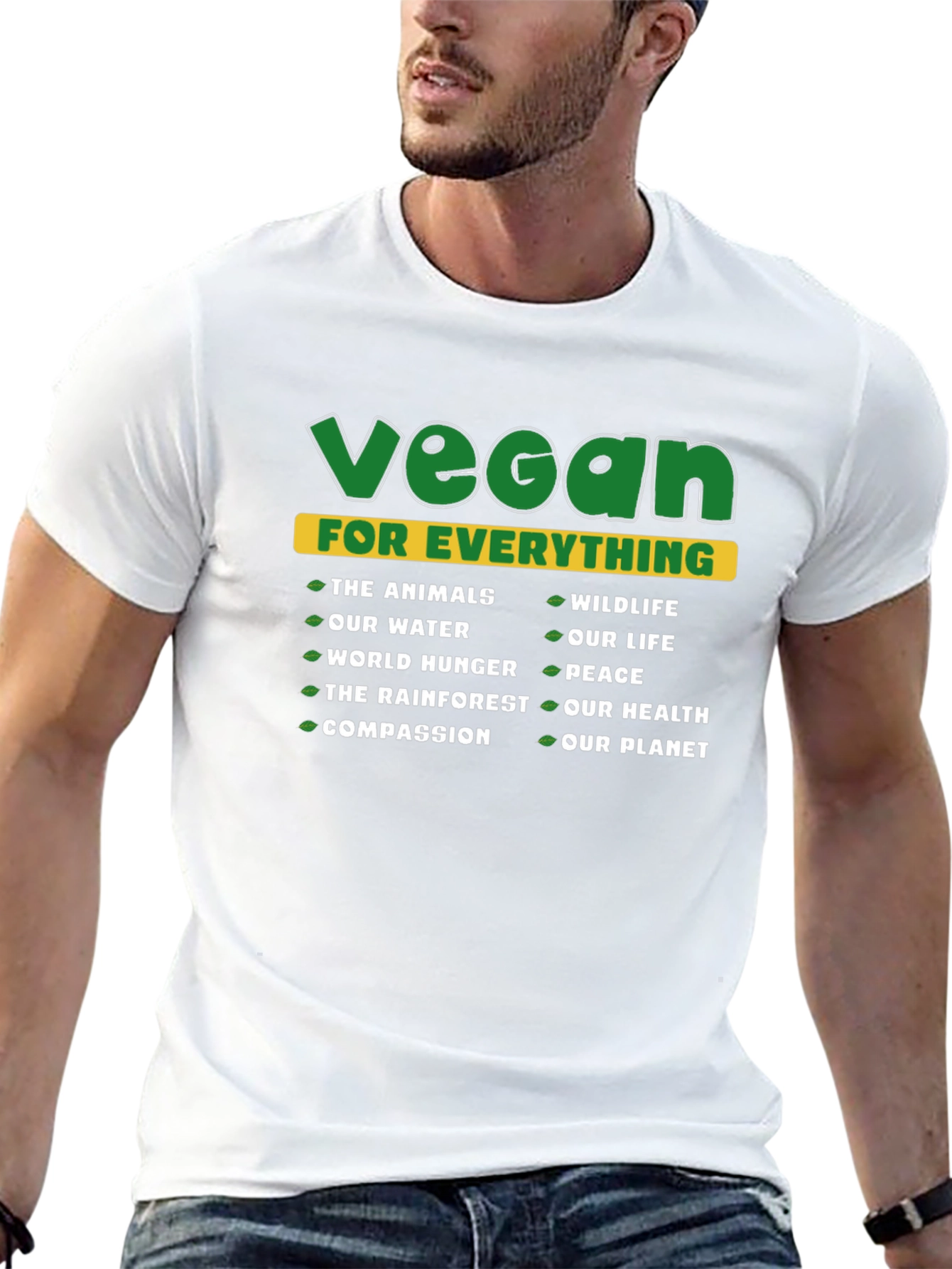 Black Vegan For Everything Graphic T-Shirt view 13