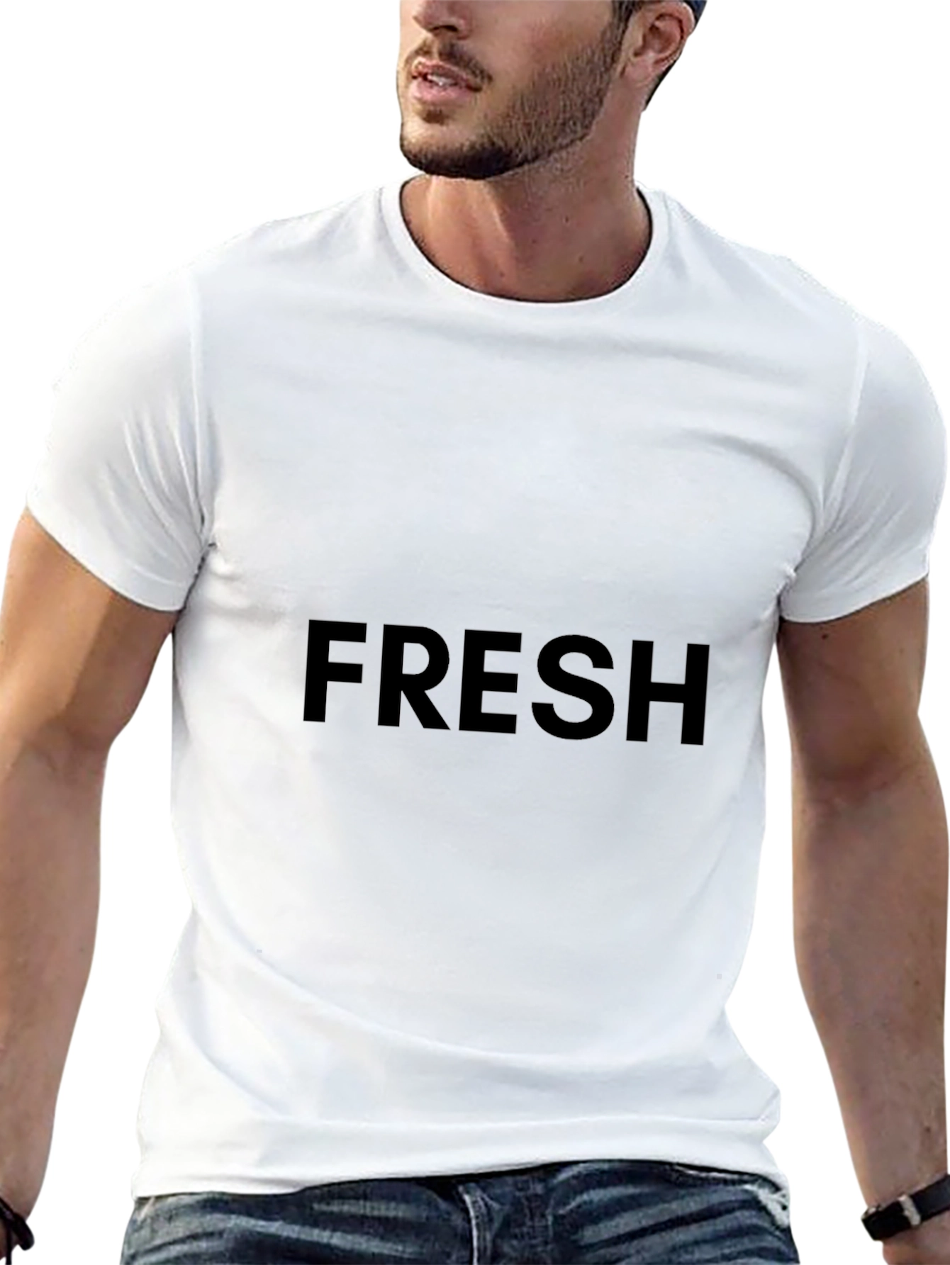Black Men's Black "FRESH" Graphic Tee - Casual Comfort view 13