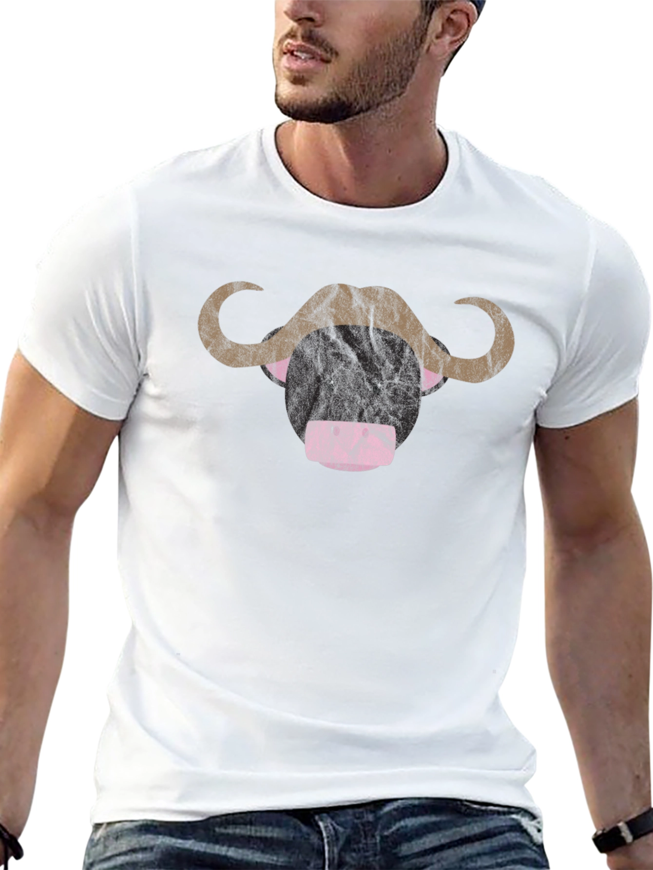 Black Funny Buffalo T-Shirt - Cute Animal Graphic Tee view 13