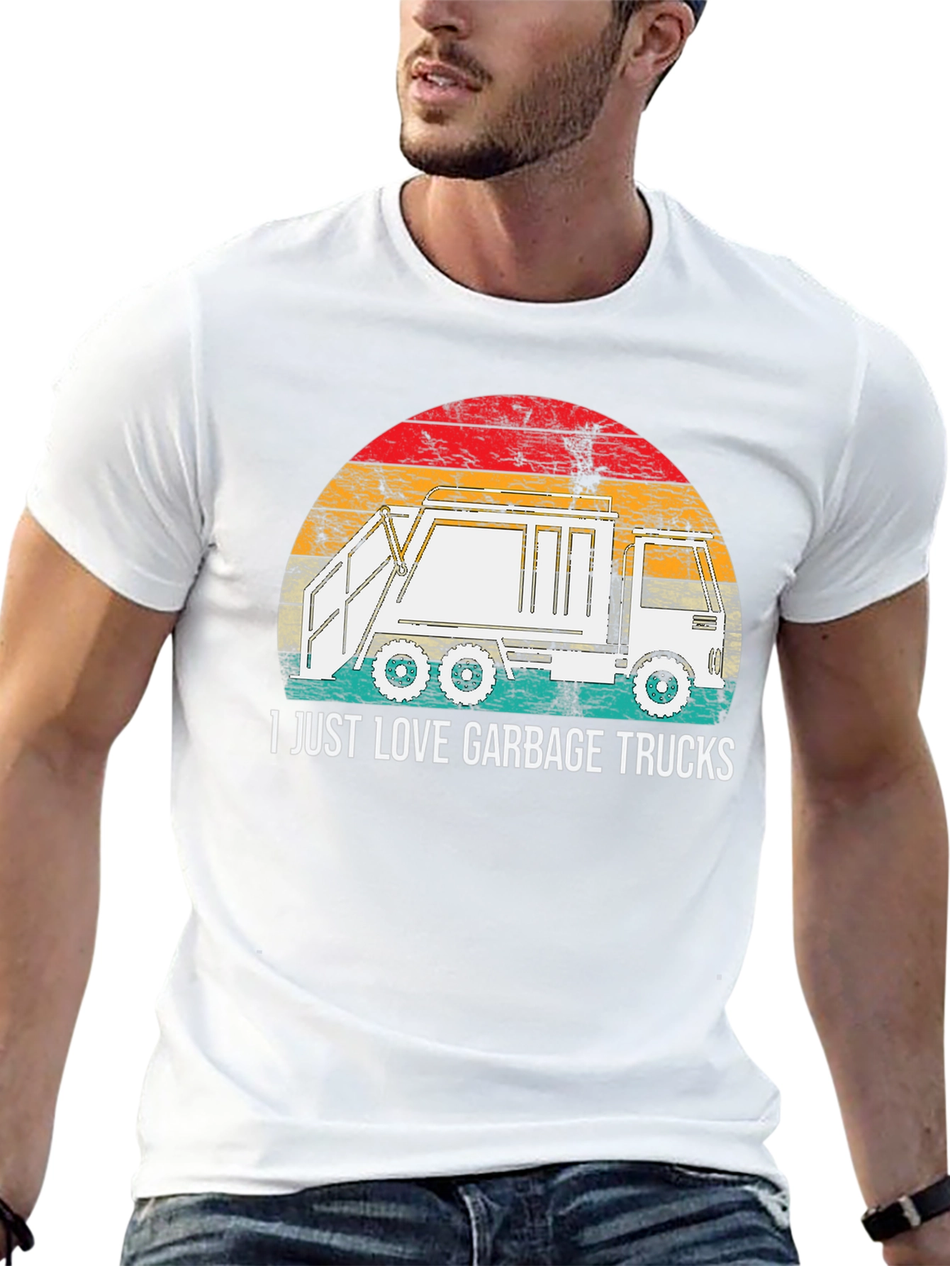 Black I Love Garbage Trucks Graphic Tee view 13