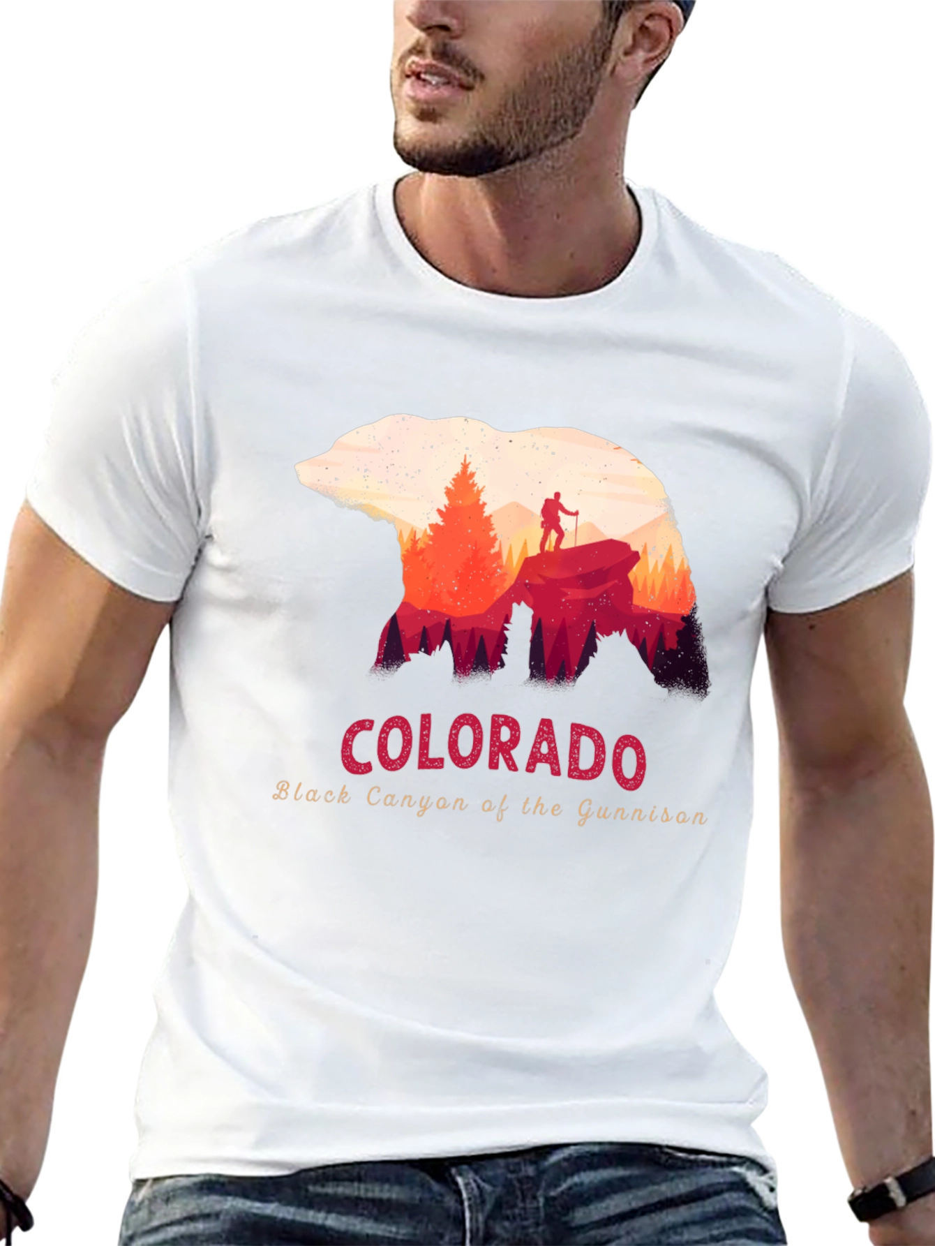 Black Colorado Black Canyon Bear Graphic T-Shirt view 13