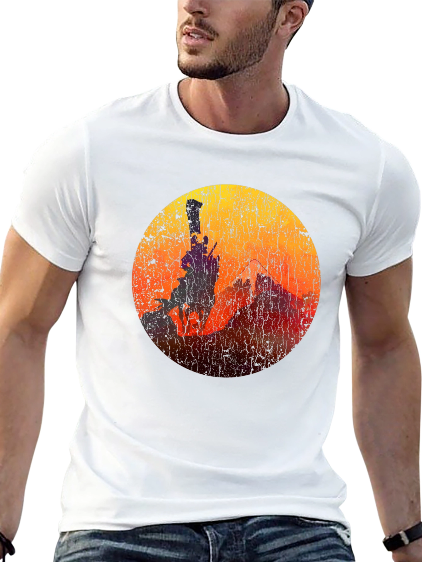 Black Sunset Rider T-Shirt - Vintage Cowboy Graphic Tee view 13