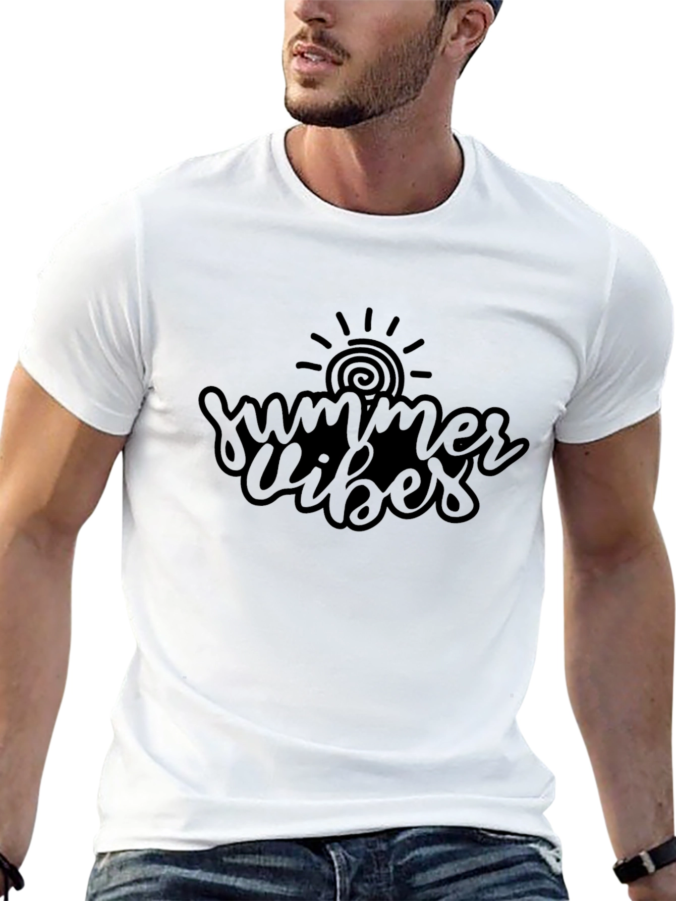 Black Summer Vibes Black T-Shirt view 13