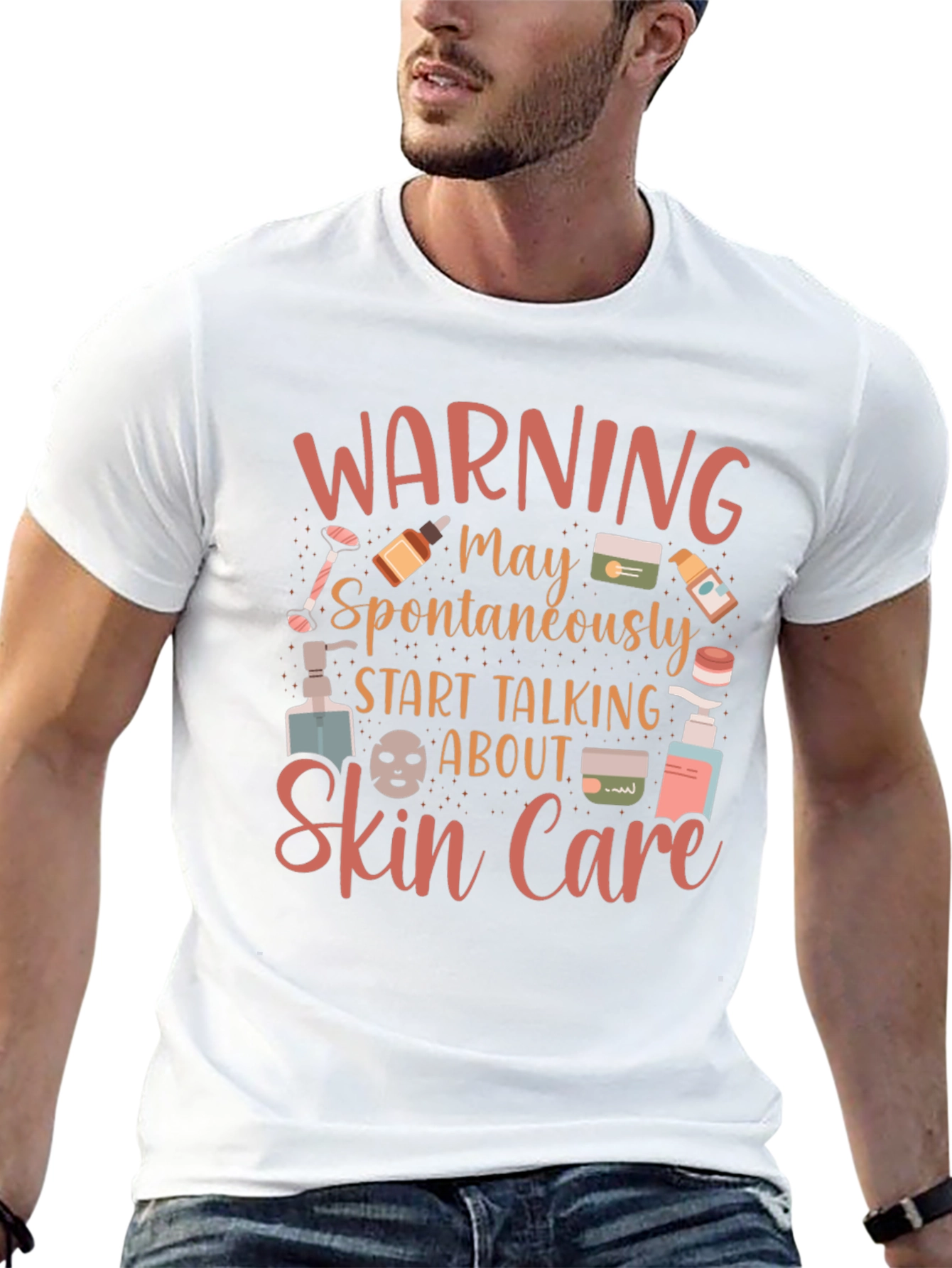 Black Warning Skin Care T-Shirt view 13
