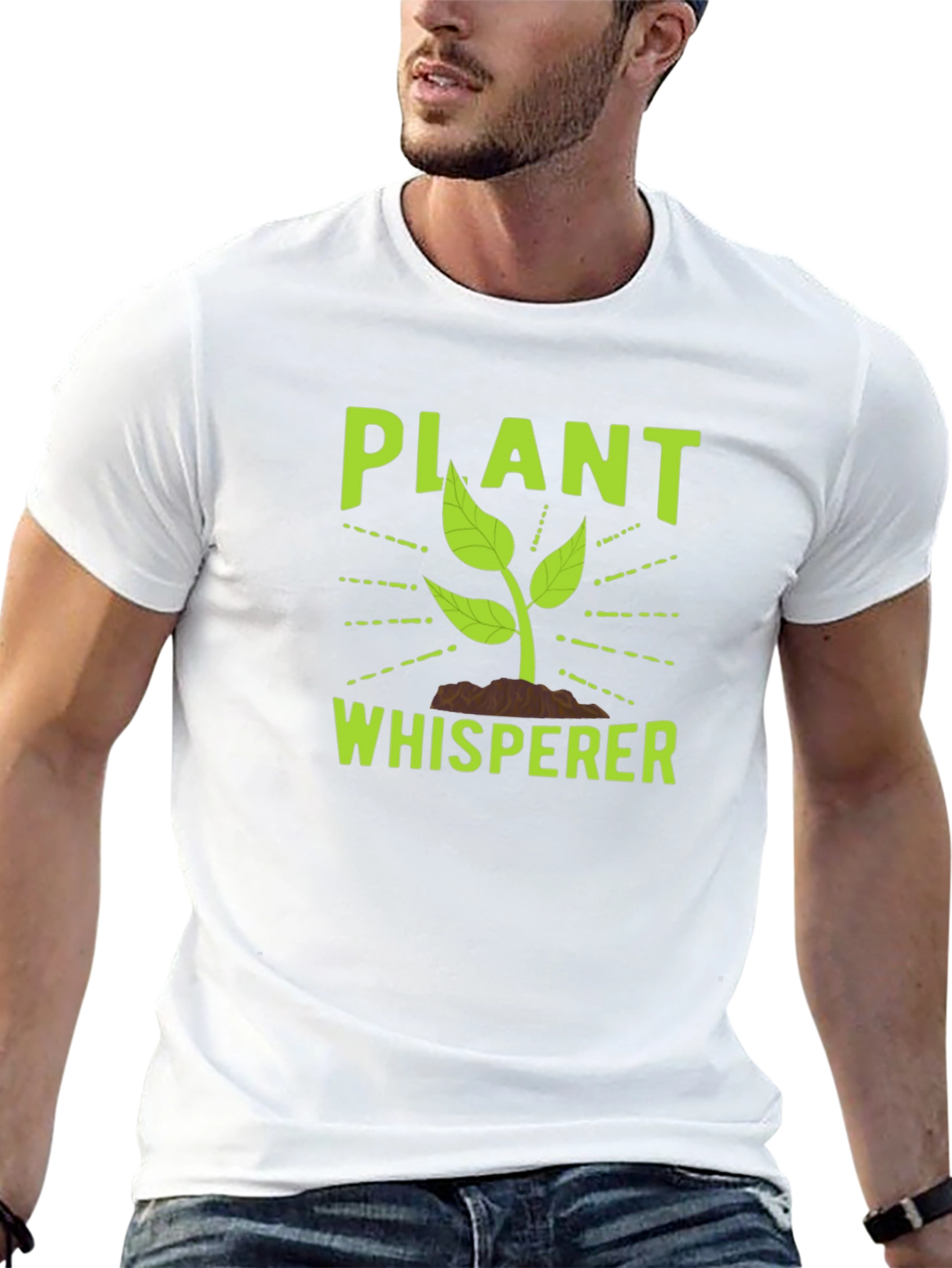Black Plant Whisperer Graphic Tee - Black Cotton T-Shirt view 13