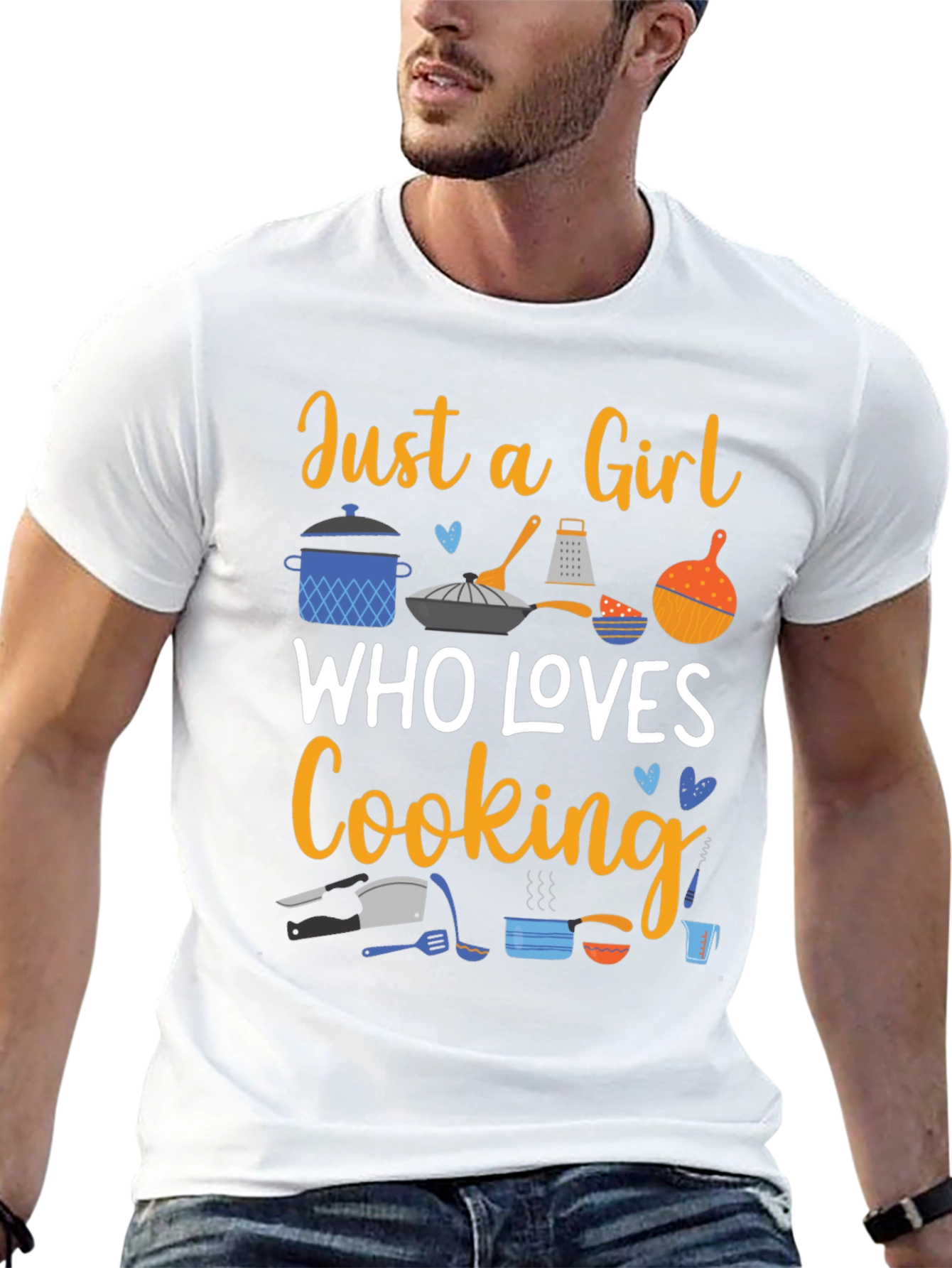 Black Just a Girl Who Loves Cooking T-Shirt view 13