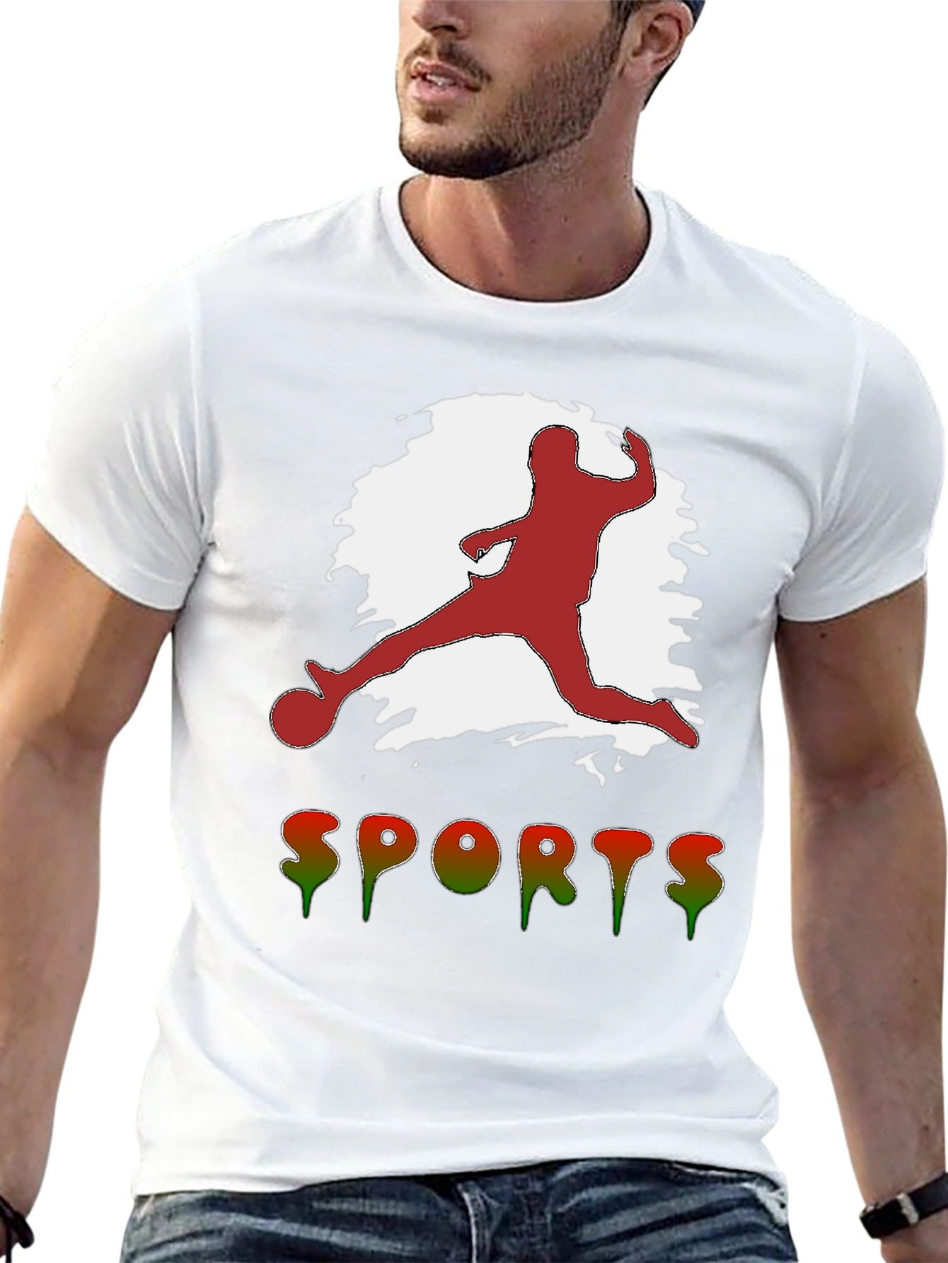 Black Sports Themed Graphic Tee view 13