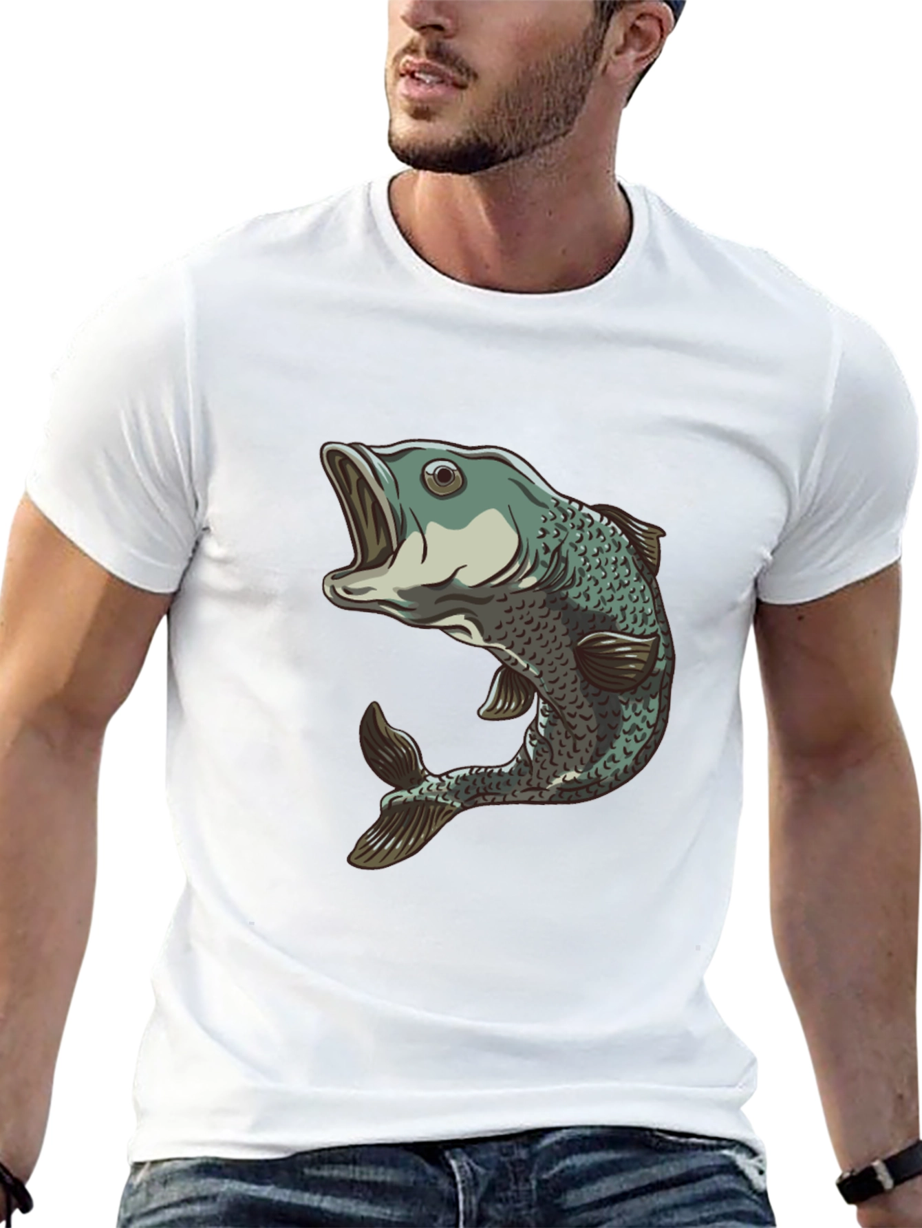 Black Bass Fish Graphic Black T-Shirt - Angler Apparel view 13