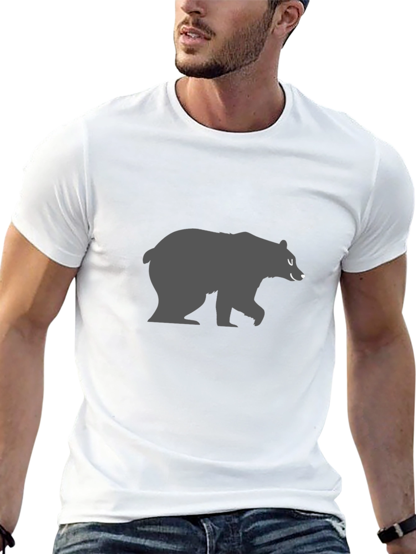 Black Men's Black Bear Graphic T-Shirt view 13