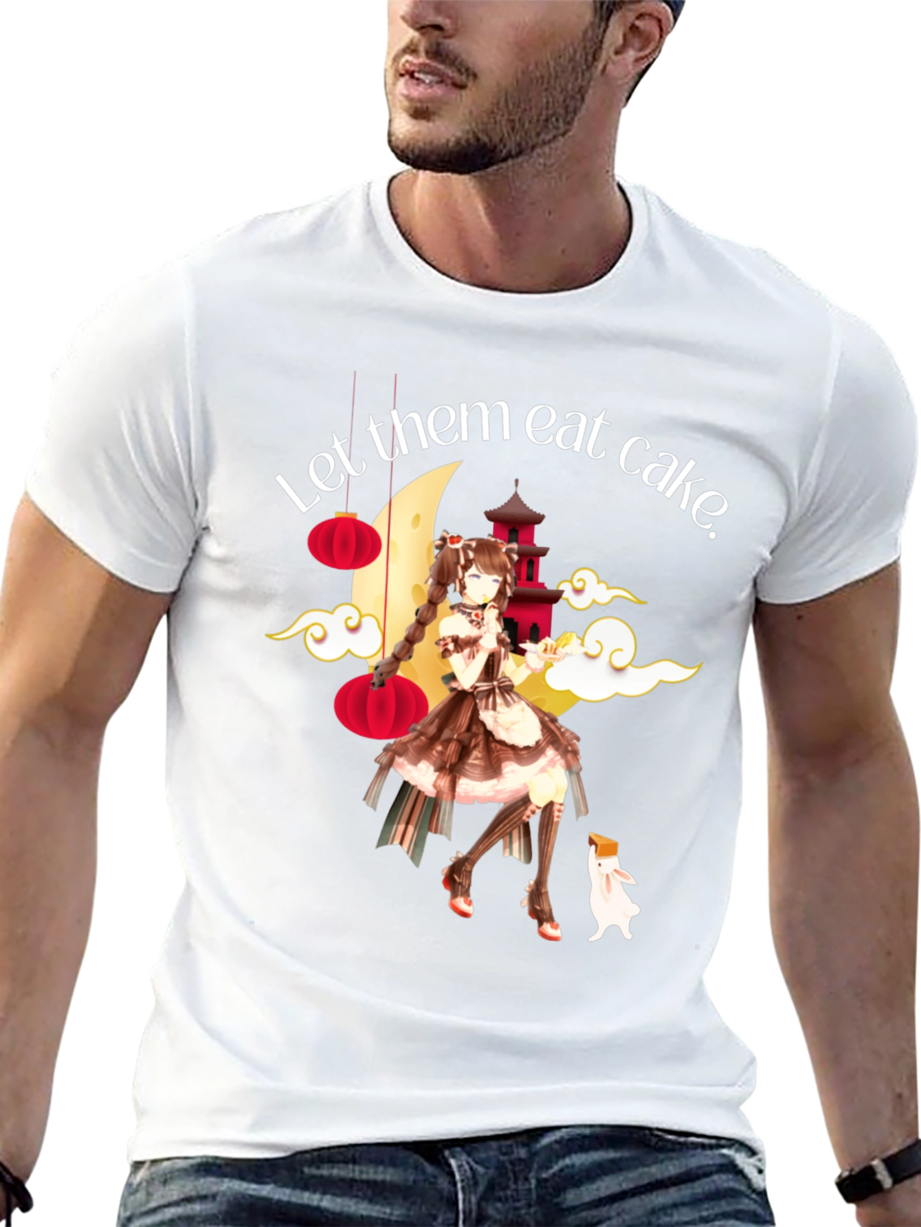 Black Let Them Eat Cake Anime T-Shirt view 13