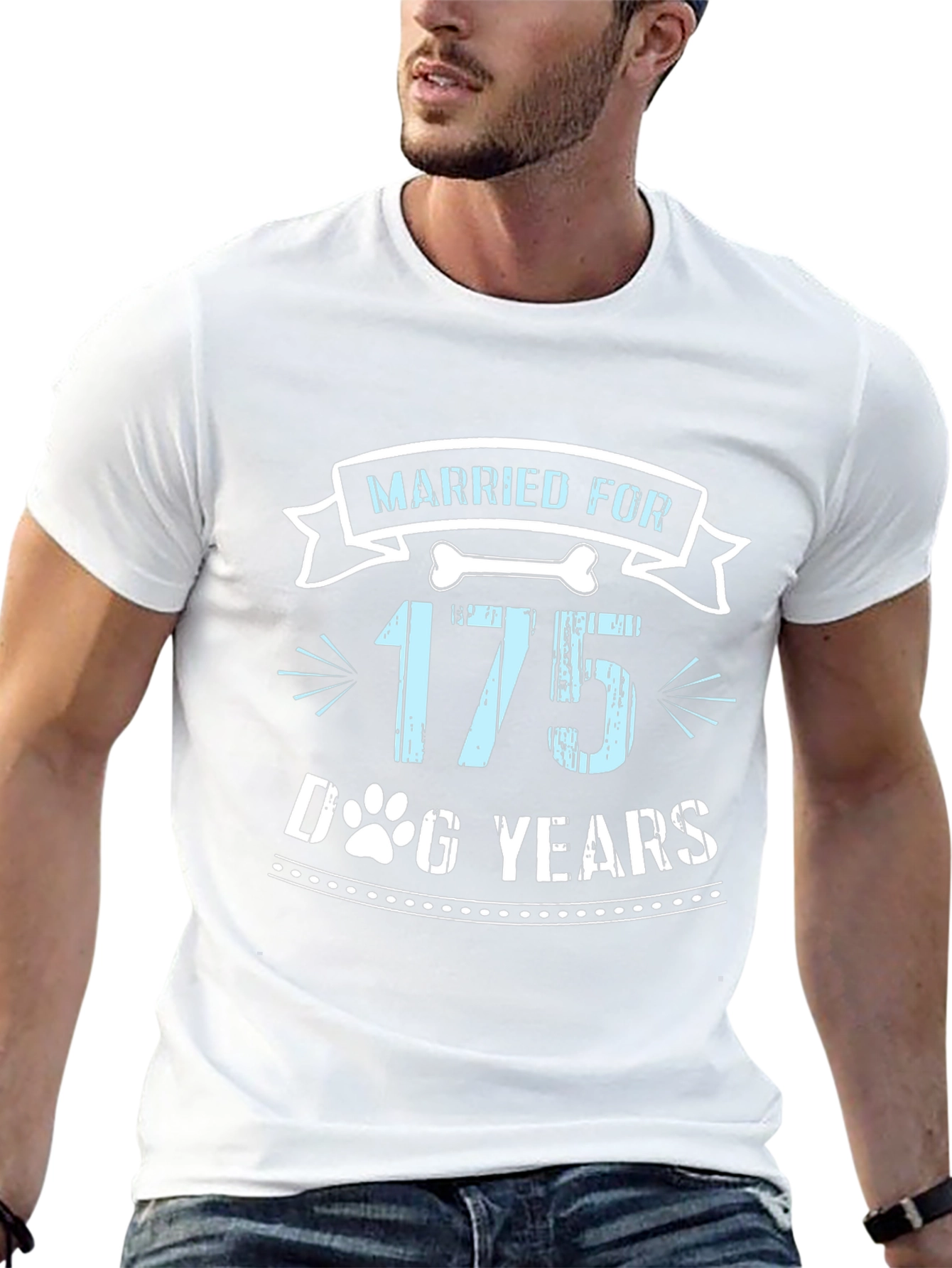 Black Married For 175 Dog Years Graphic Tee view 13