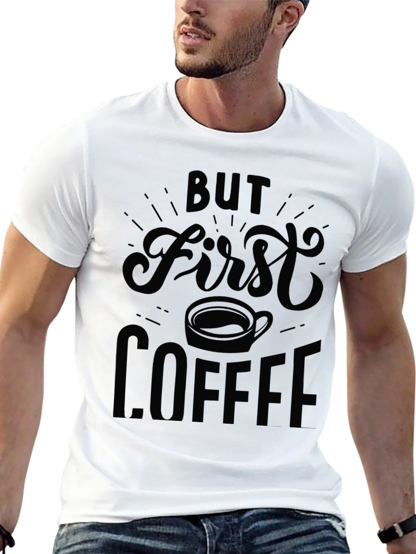 Black But First Coffee Black Graphic Tee view 13