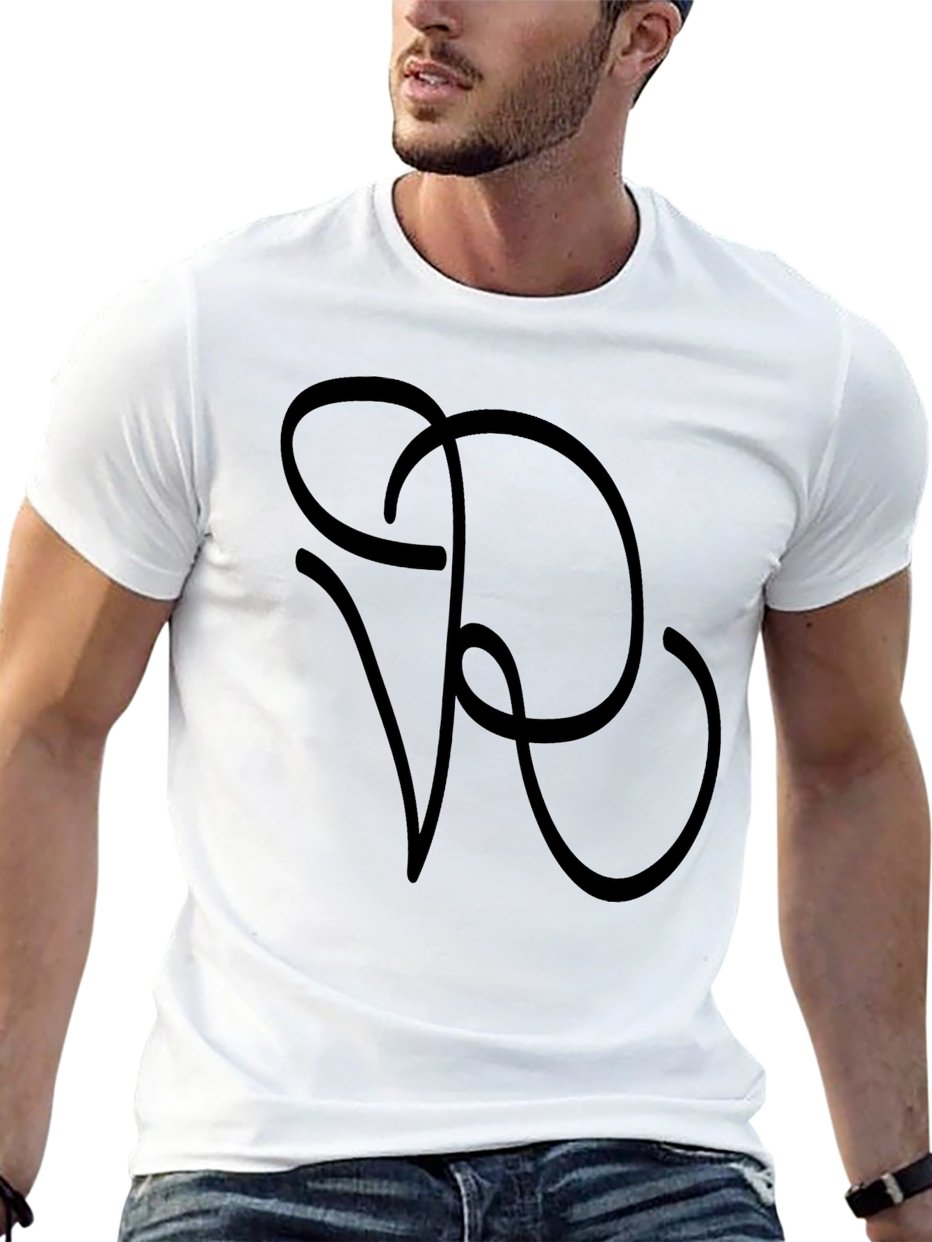 Black Stylish Black Graphic Tee - Abstract VR Design view 13