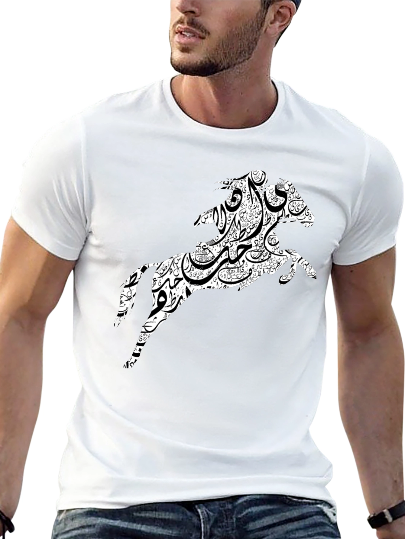 Black Black Tee with Horse Graphic view 13