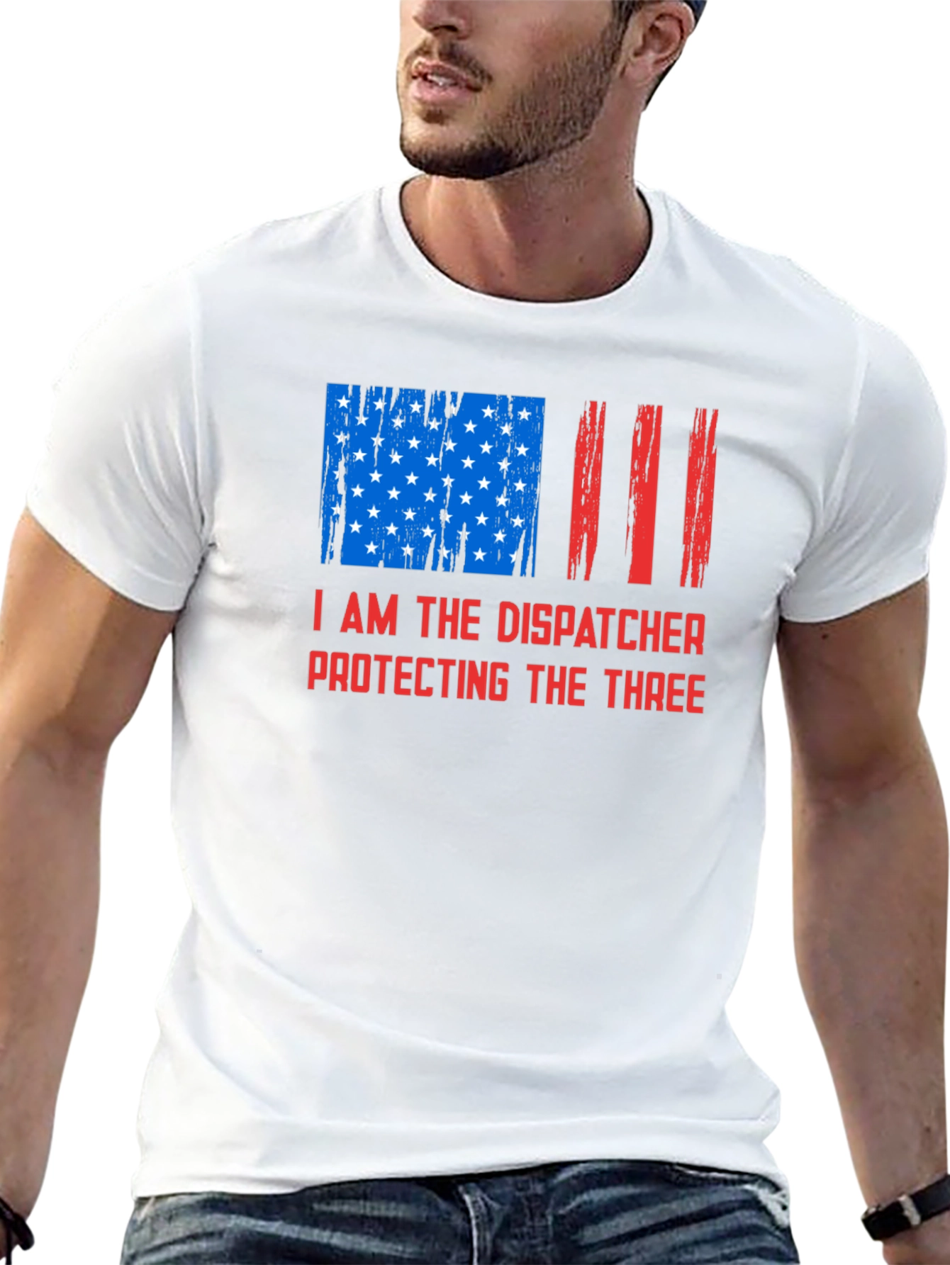 Black Dispatcher Protecting The Three Graphic T-Shirt view 13