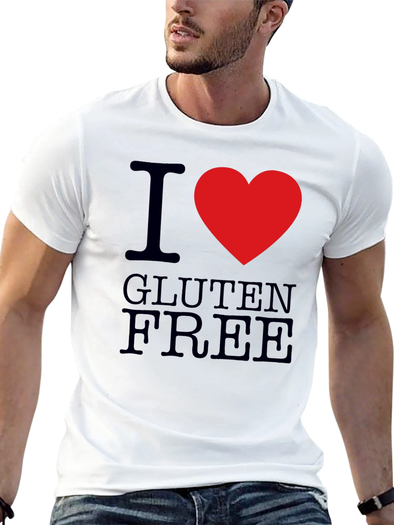 Black I Heart Gluten Free T-Shirt - Mens Black Tee view 13