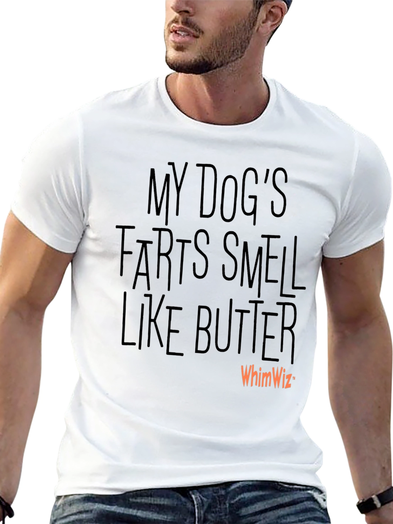 Black Funny Dog Fart Butter Scent Graphic T-Shirt view 13