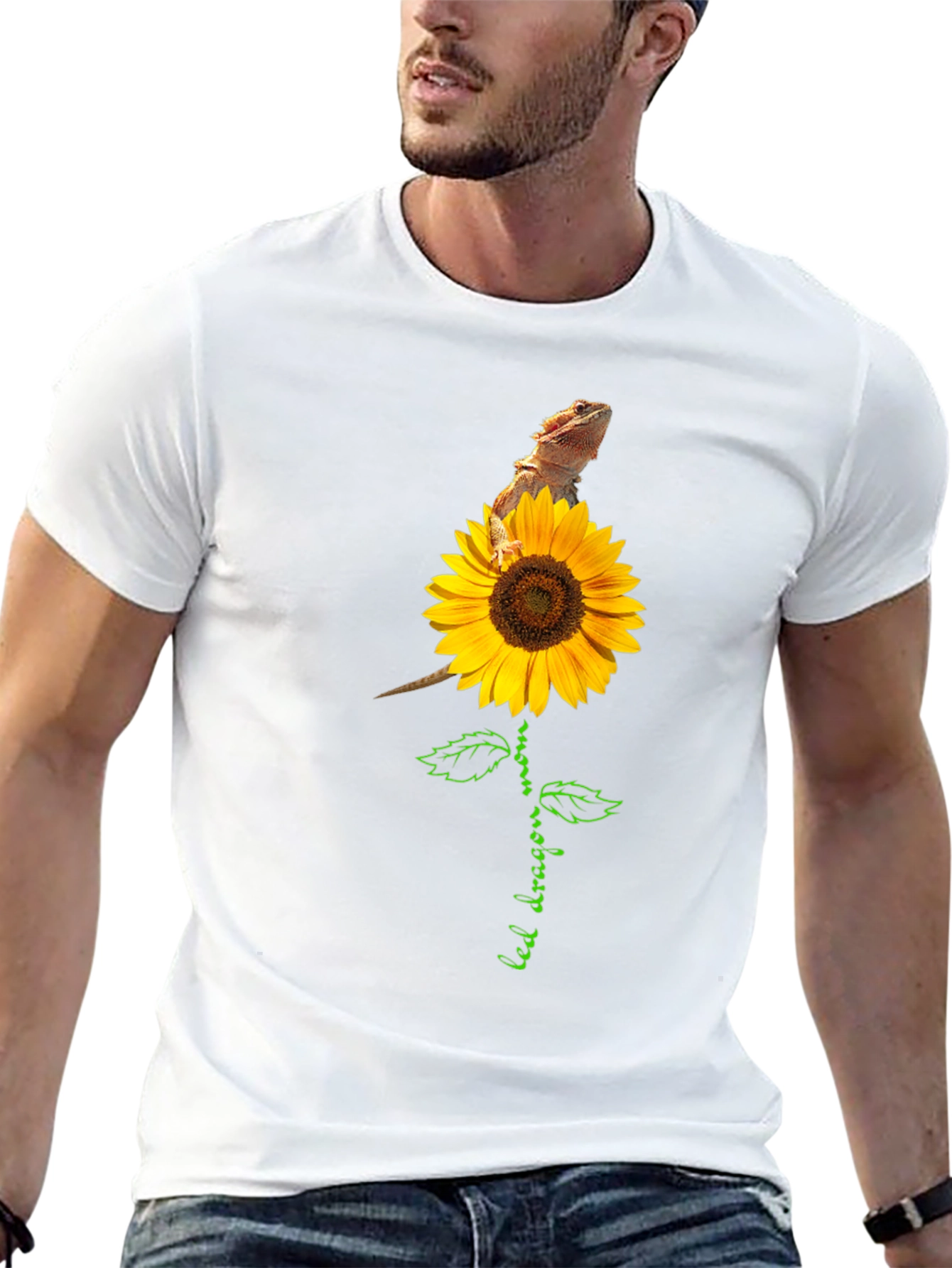 Black Bearded Dragon Sunflower Graphic Tee view 13
