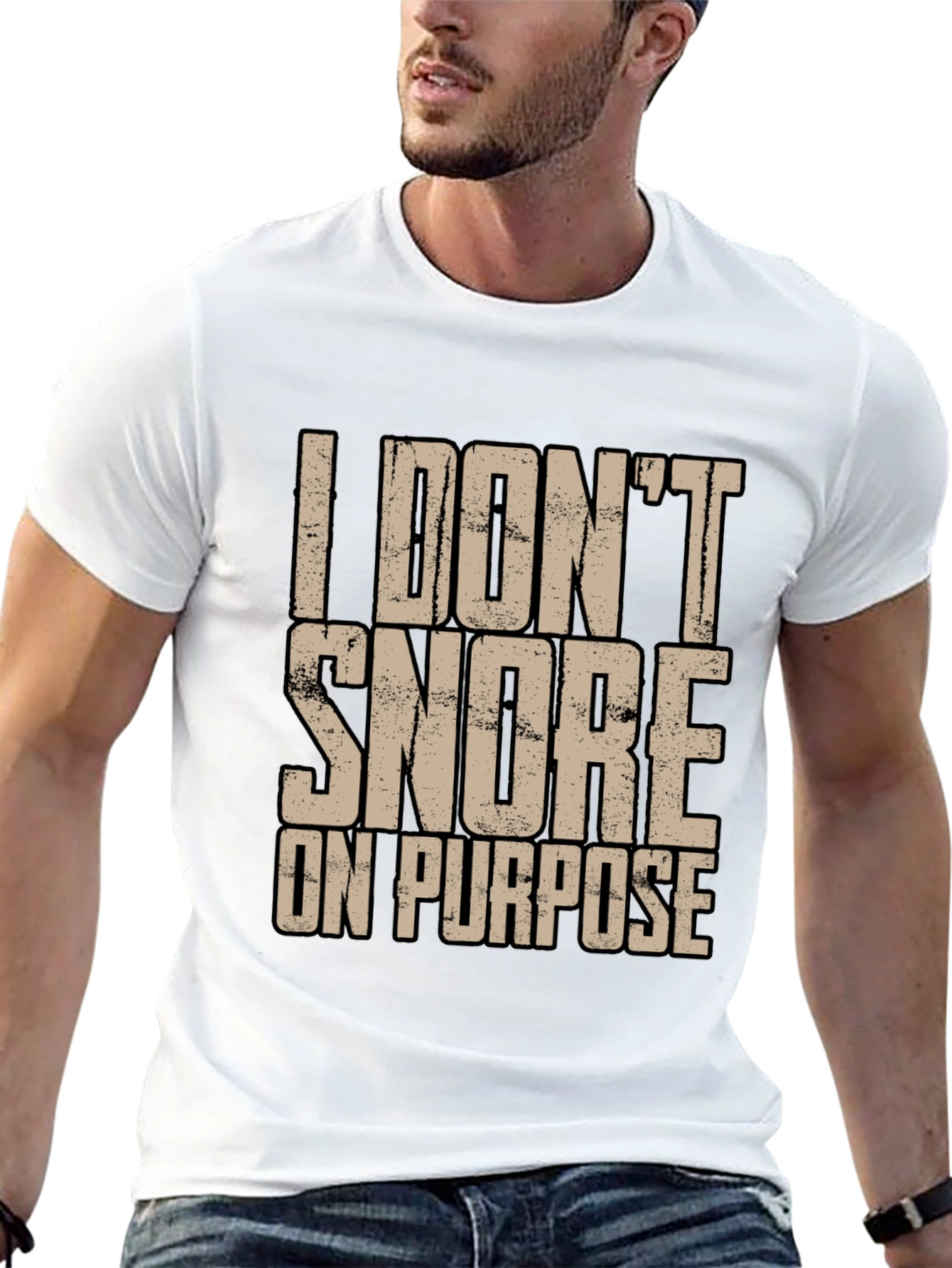 Black I Don't Snore On Purpose Graphic T-Shirt view 13