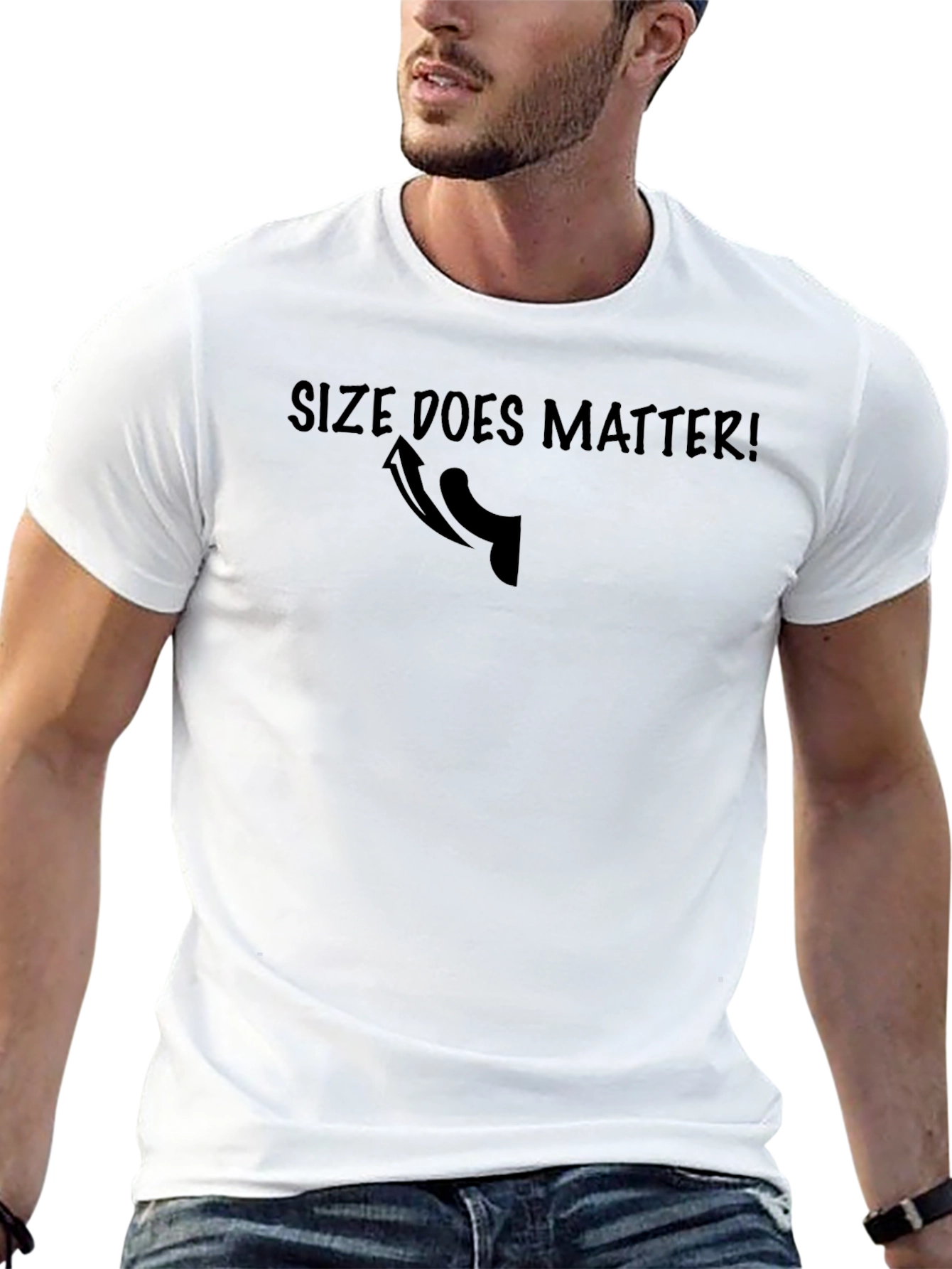 Black Size Does Matter! Humor Graphic T-Shirt view 13