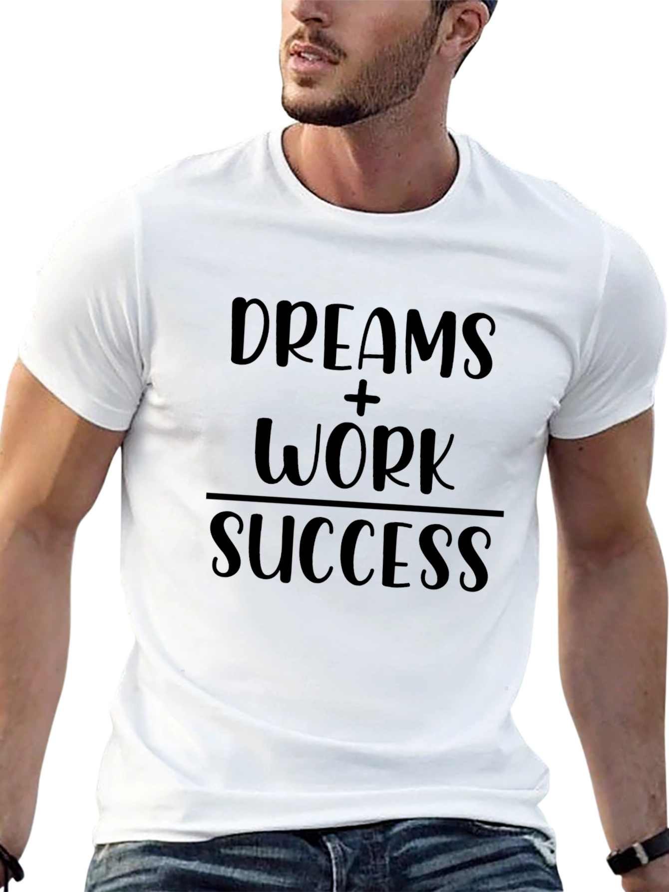 Black Dreams + Work = Success Graphic Tee - Black view 13
