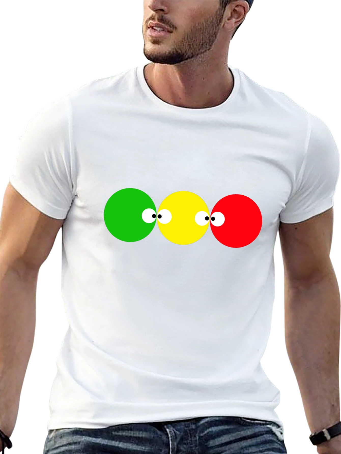 Black Funny Traffic Light T-Shirt view 13