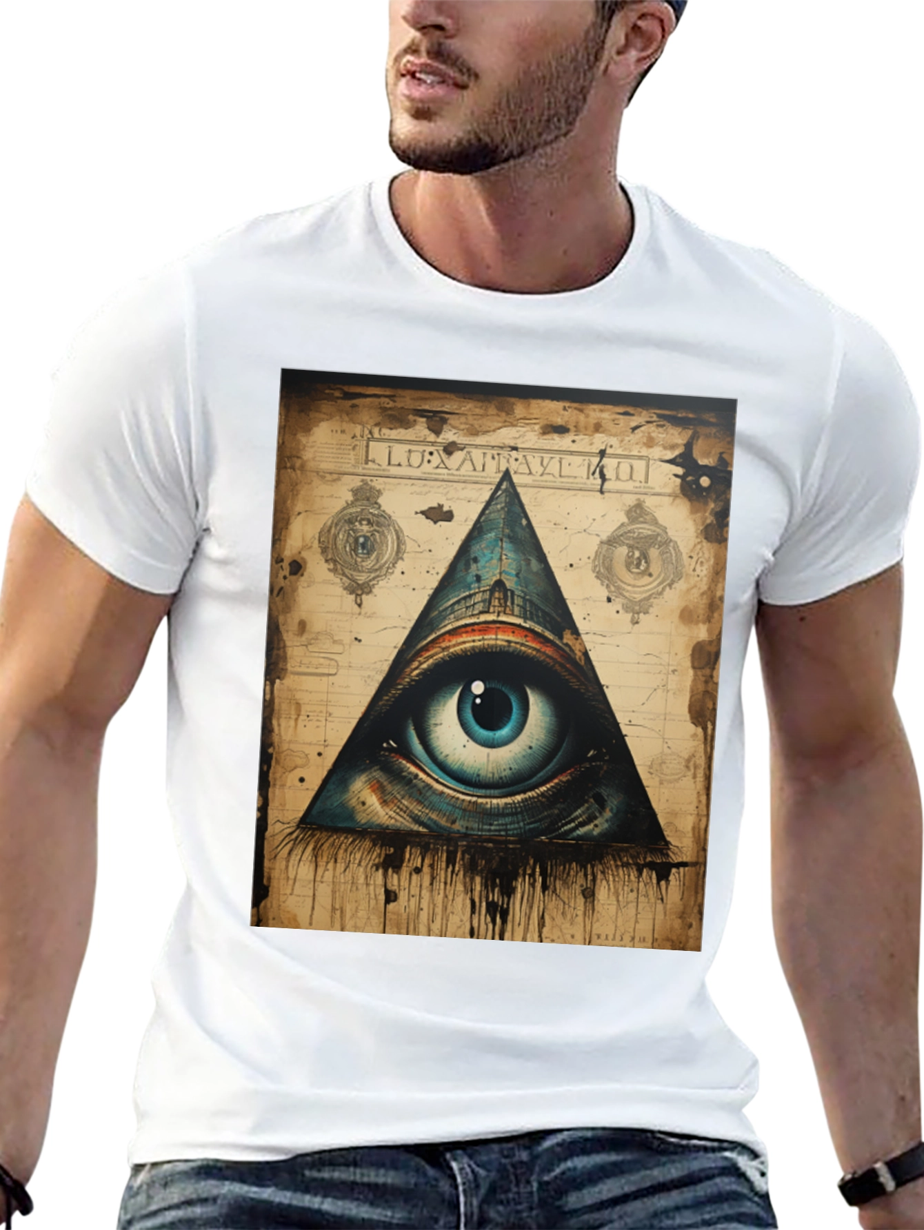 Black All Seeing Eye Graphic Tee view 13