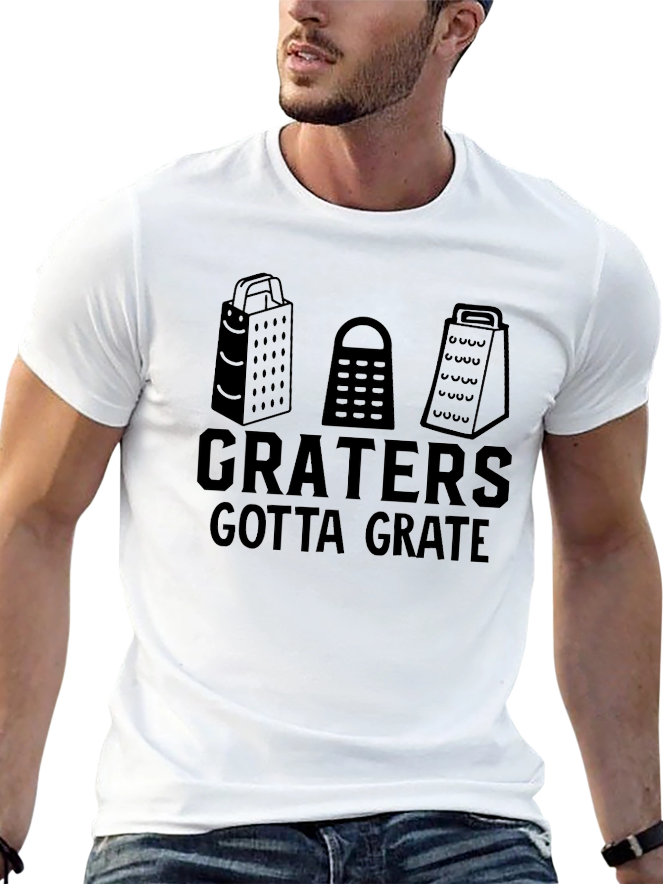 Black Funny Graters Gotta Grate Black T-Shirt view 13