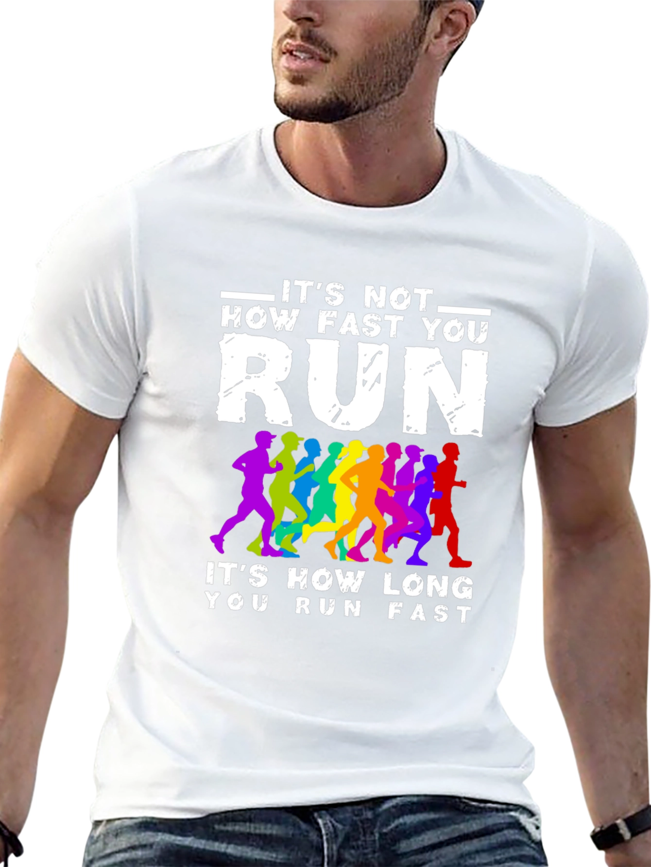Black Running T-Shirt: It's Not How Fast You Run view 13