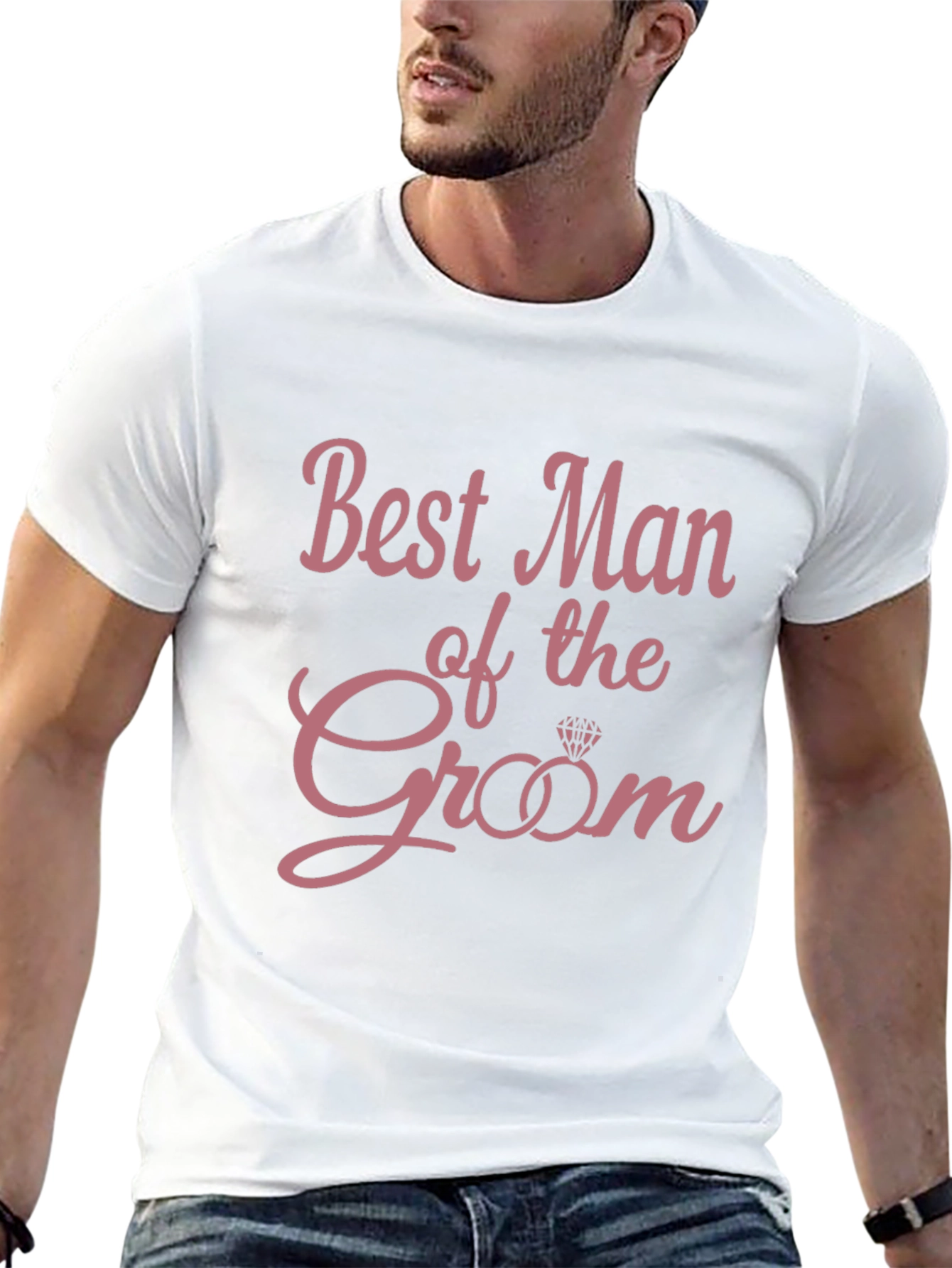 Black Best Man of the Groom T-Shirt - Wedding Party Apparel view 13