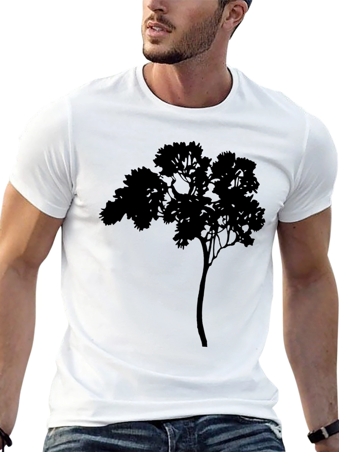 Black Black Tree Silhouette Graphic Tee - Mens view 13