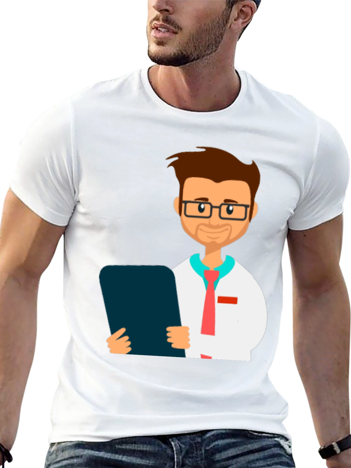 Black Cartoon Doctor Graphic Tee view 13