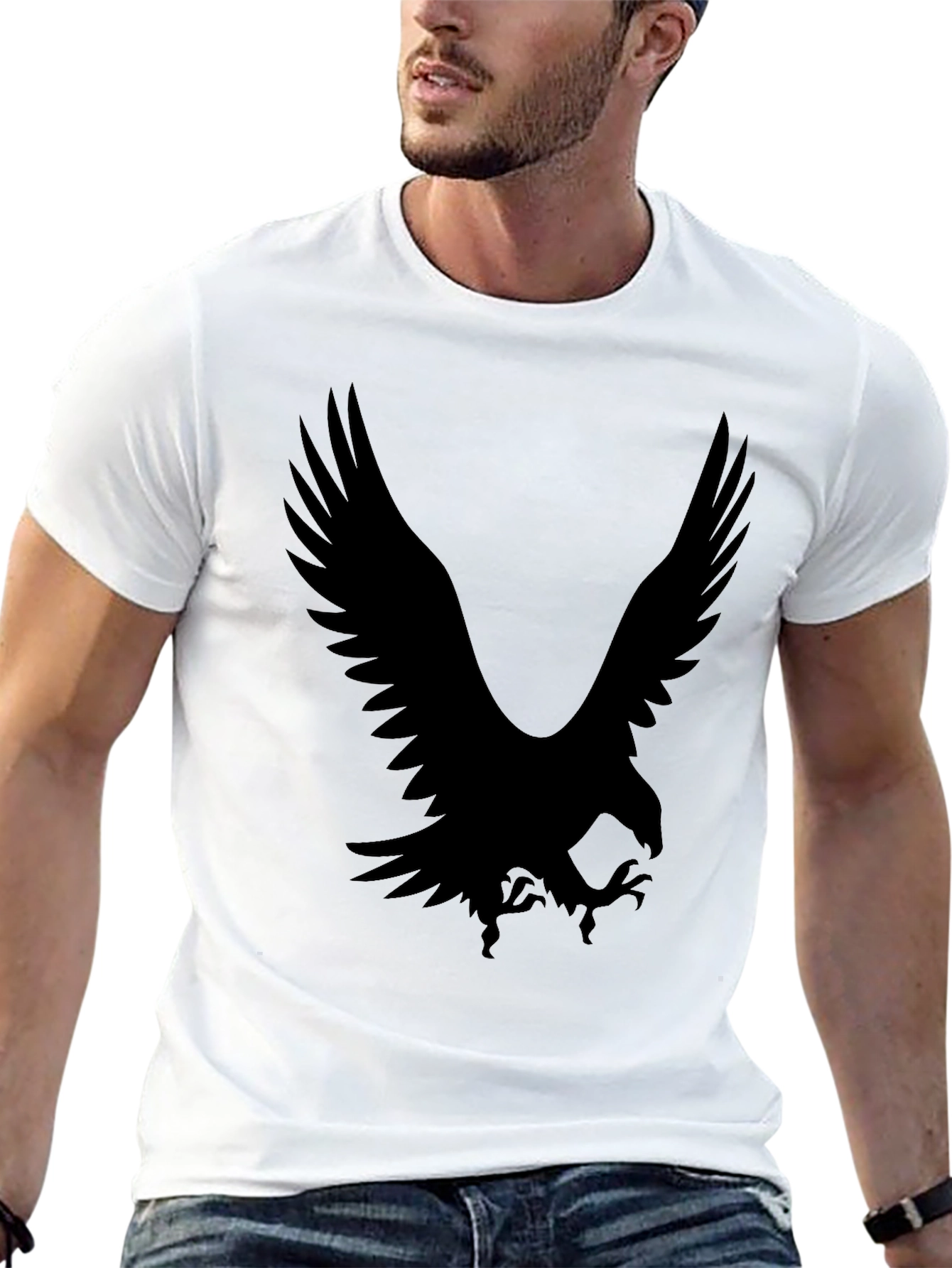 Black Black Eagle Graphic T-Shirt - Stylish Men's Tee view 13