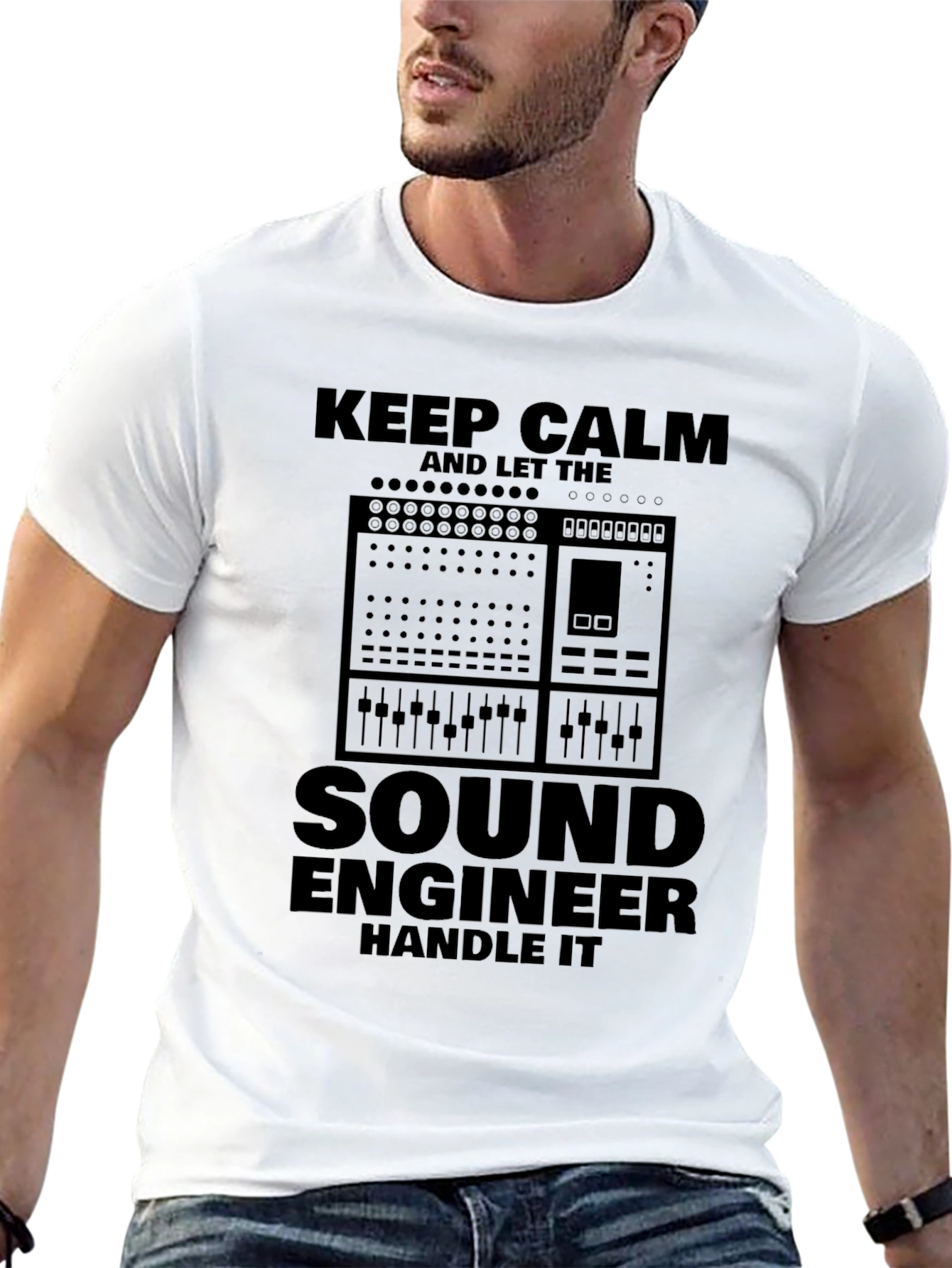 Black Sound Engineer T-Shirt - Keep Calm and Handle It view 13
