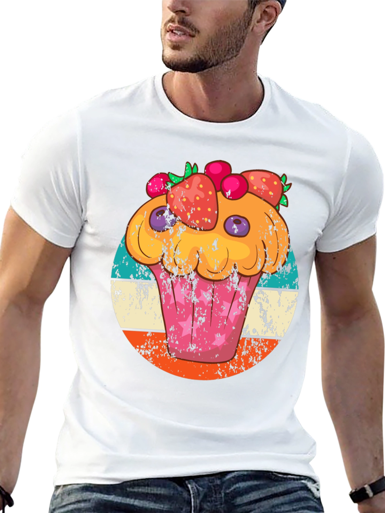 Black Cupcake Graphic Tee Retro Style view 13